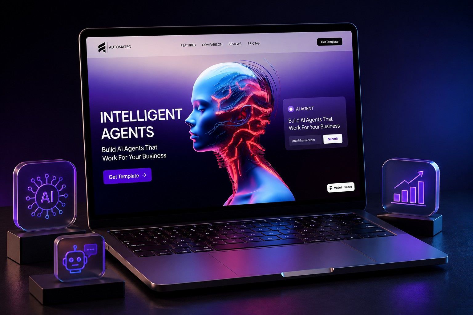 Automateo Studio — Free AI Website Template by DyPle Agency — Free Automotive Template for Framer by DyPle Agency preview