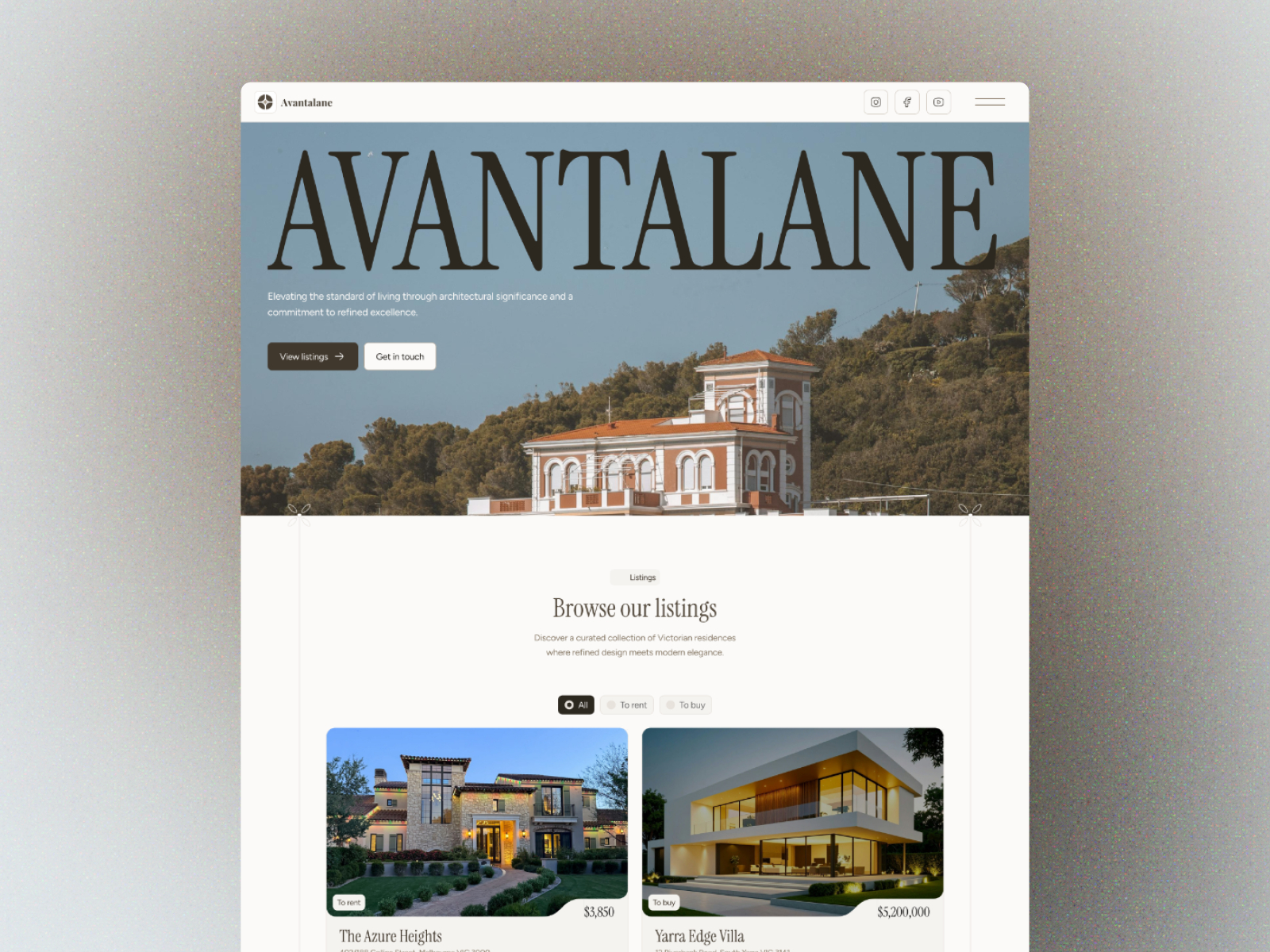 Avantalane — Free Real Estate Framer Template preview