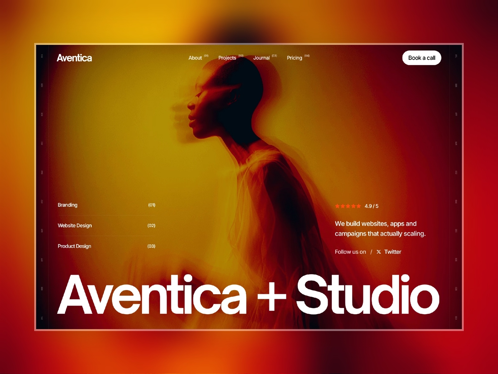 Aventica — Free Portfolio Framer Template preview