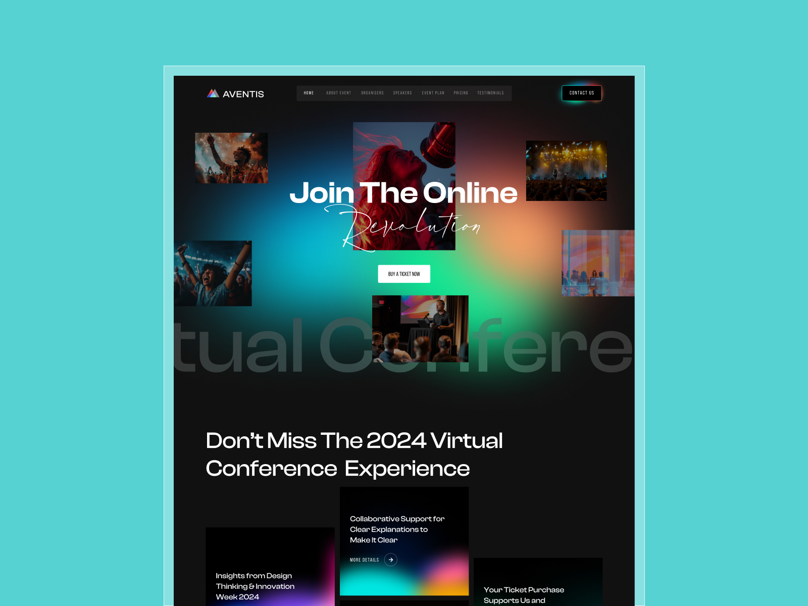 Aventis — Free Conference & Event Framer Template preview