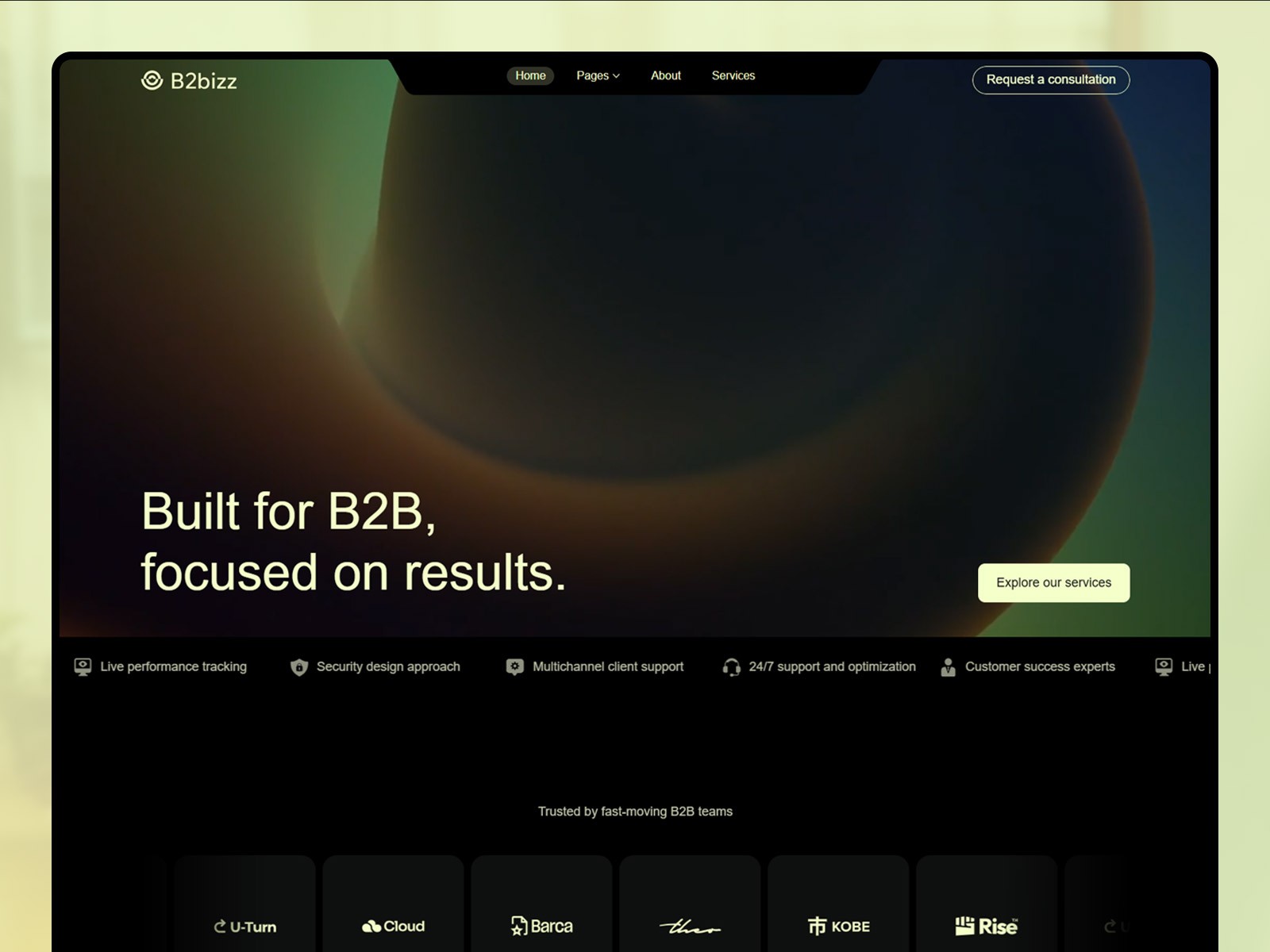 B2bizz — Free SaaS Framer Template preview