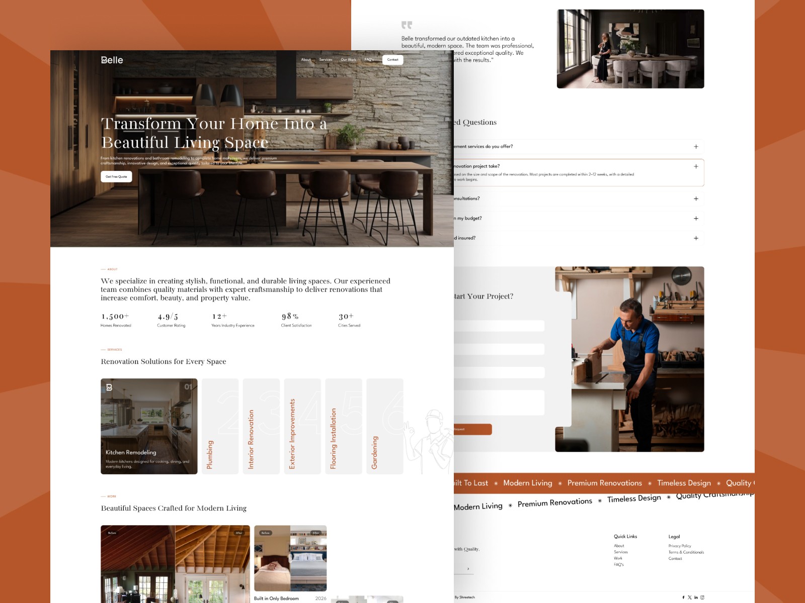 Belle X — Free Real Estate Website Template by Shreetech — Free Architecture Template for Framer by Shreetech preview