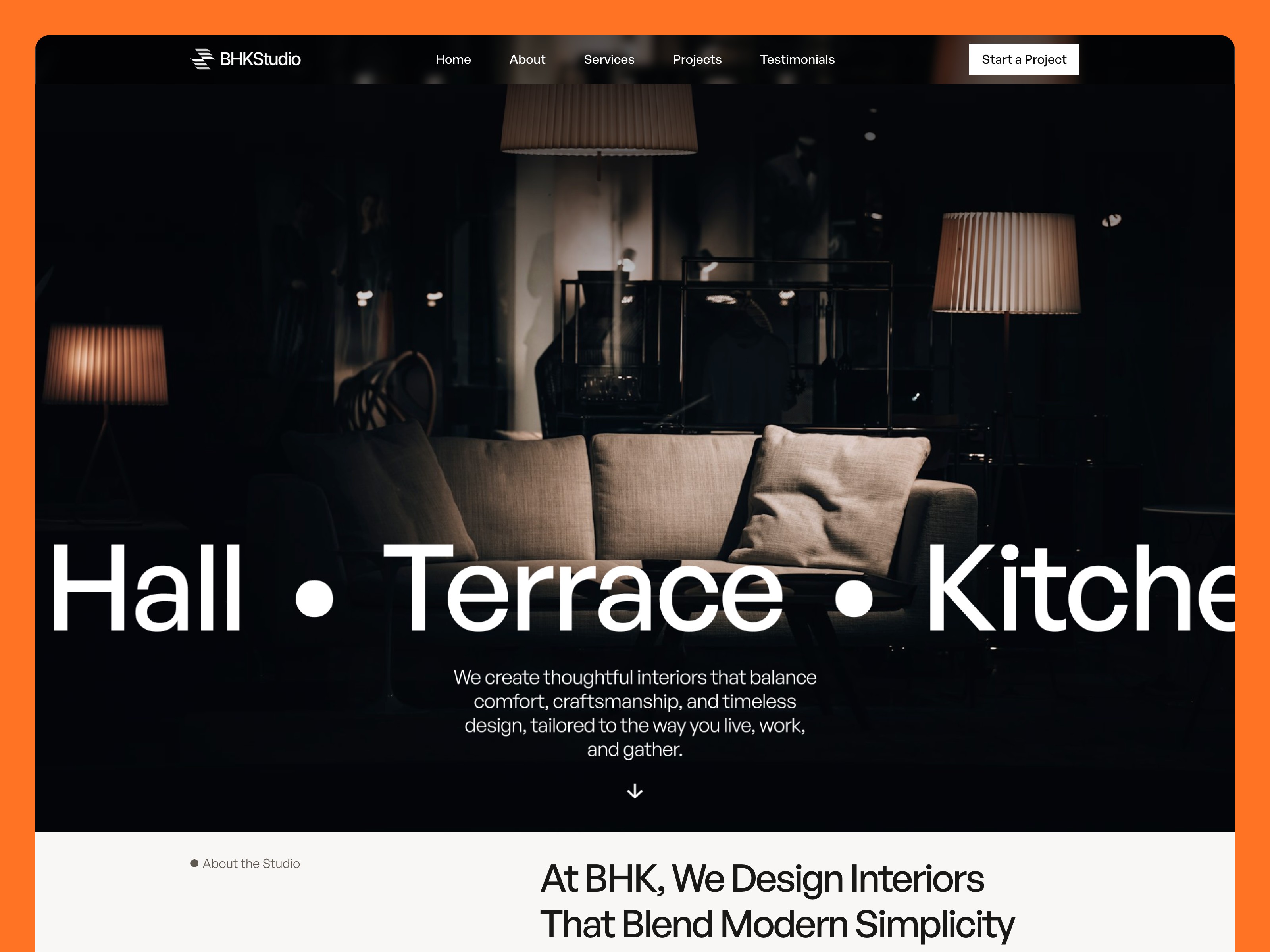 BHK — Free Portfolio Website Template by Shah Rukh Qureshi — Free Architecture Template for Framer by Shah Rukh Qureshi preview