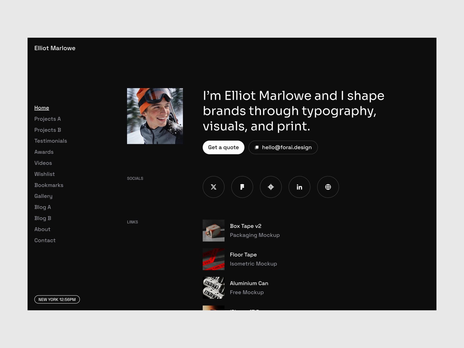 Biofolio — Free Link-in-Bio & Personal Portfolio Framer Template preview