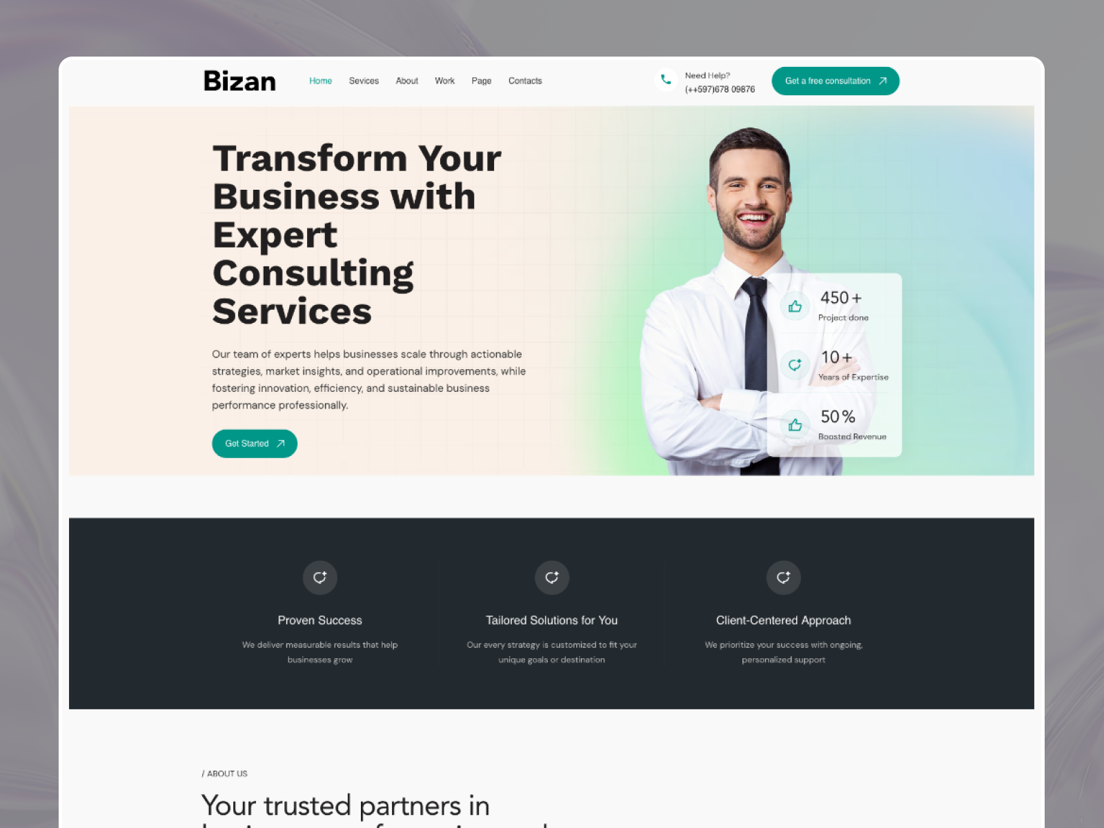 Bizan: Free Agency Website Template by Geniusflow — Free Agency Framer Template preview
