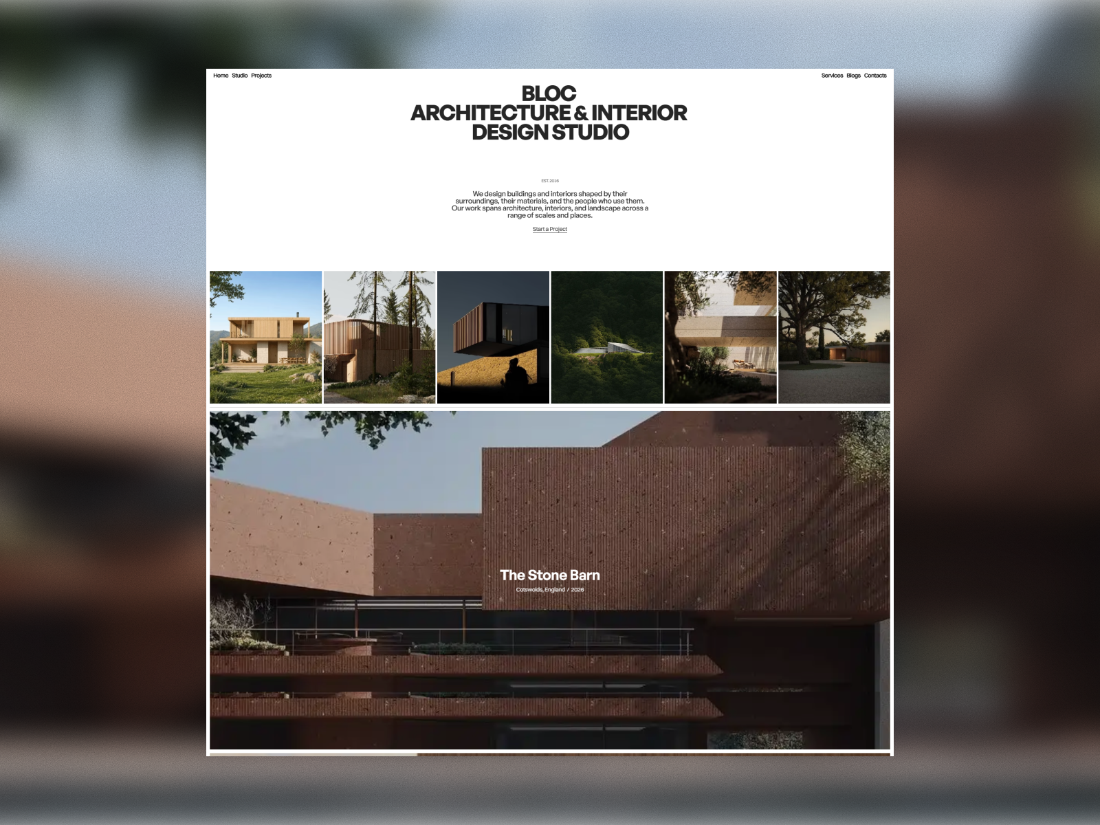 Bloc Studio — Free Architecture Framer Template preview