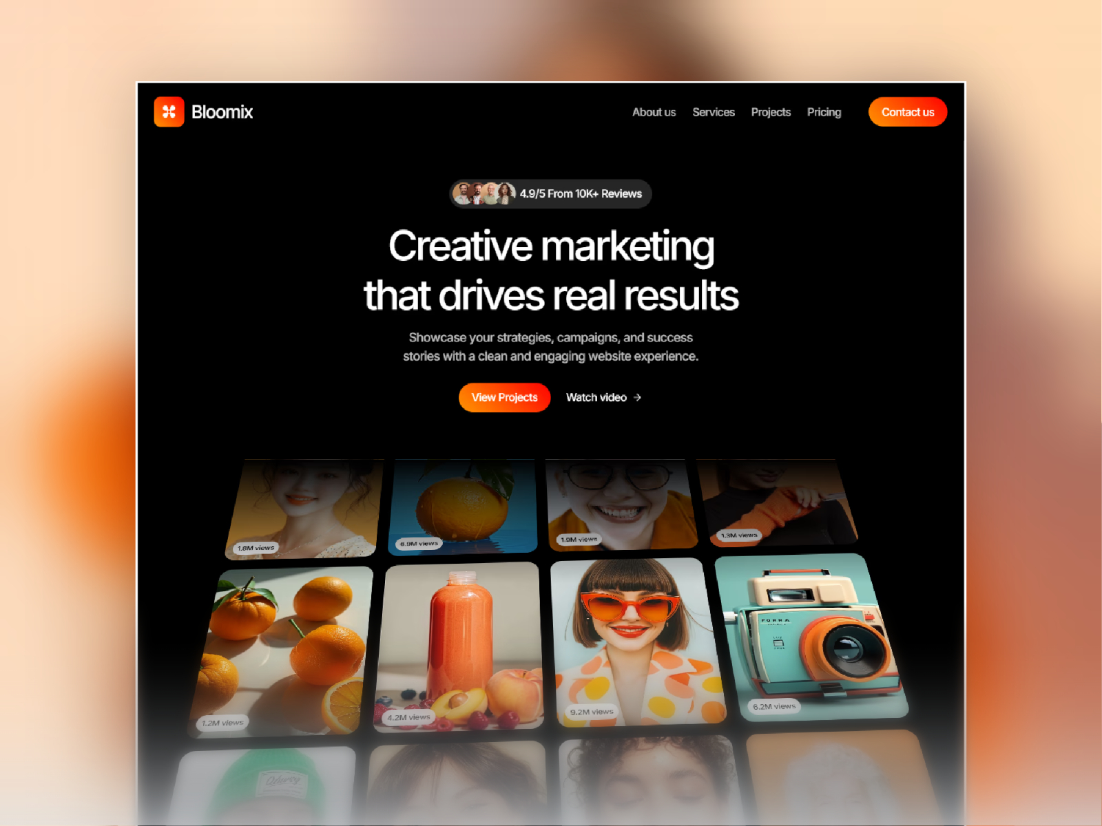 Bloomix — Free Social Media Marketing Agency Framer Template preview