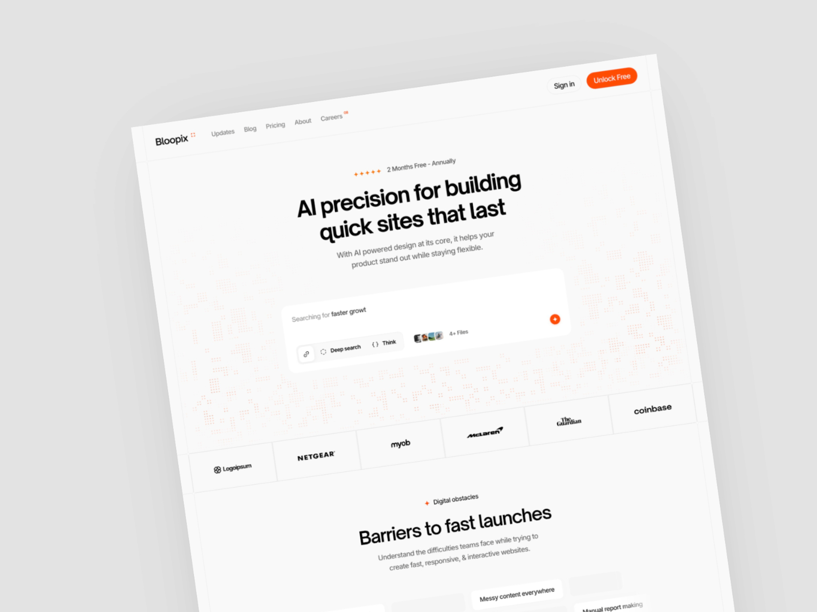 Bloopix — Free SaaS Framer Template preview