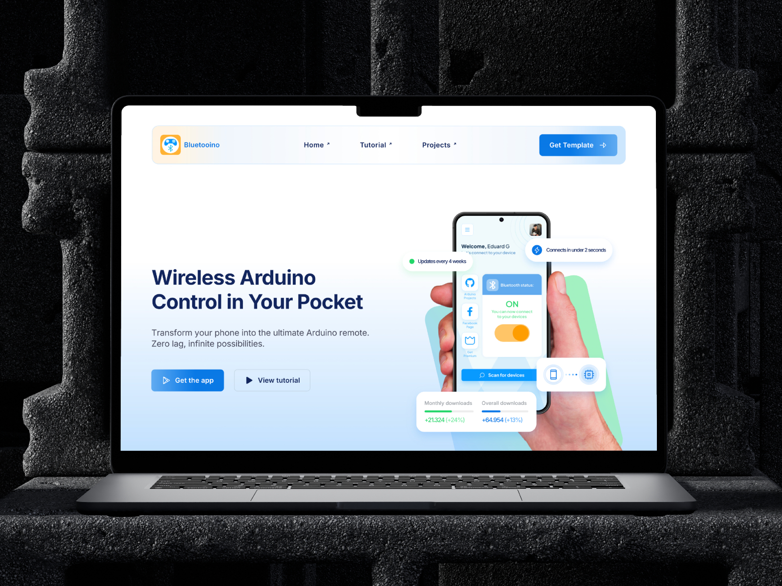 Bluetooino — Free SaaS Framer Template preview