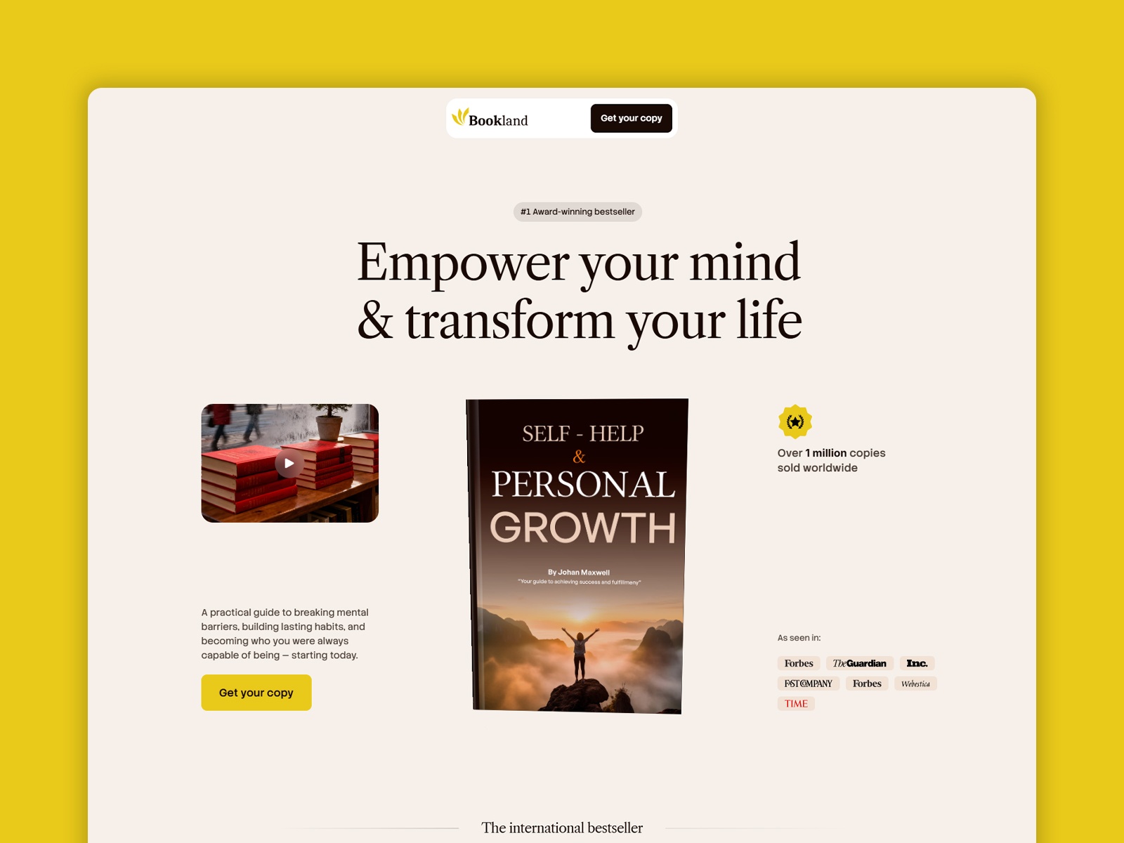 Bookland — Free Blog Framer Template preview