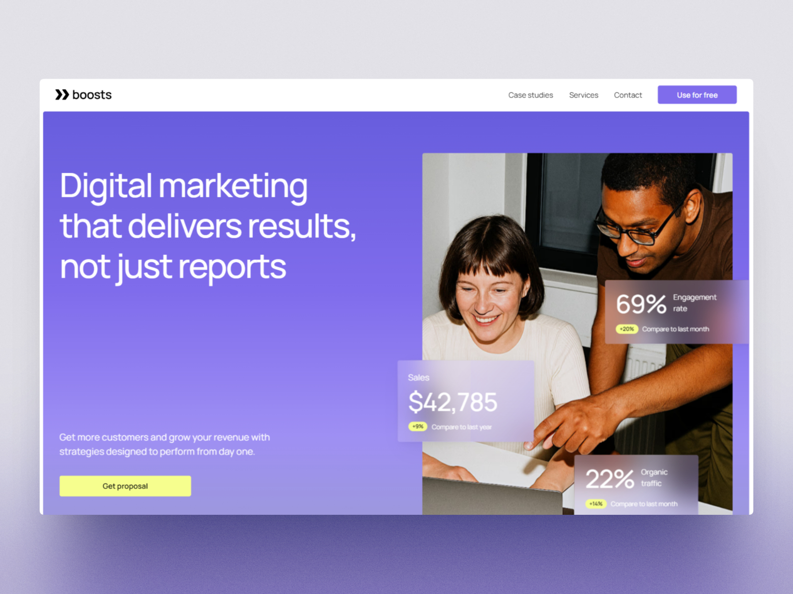 Boosts — Free Portfolio Framer Template preview