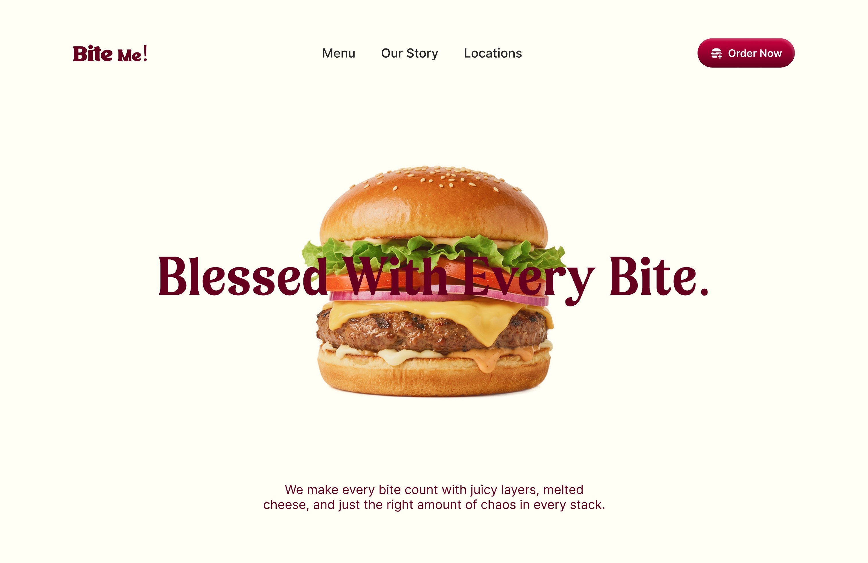 Burgers Store: Free Restaurant Website Template by Hanafi Abdul Aziz — Free Food Framer Template preview