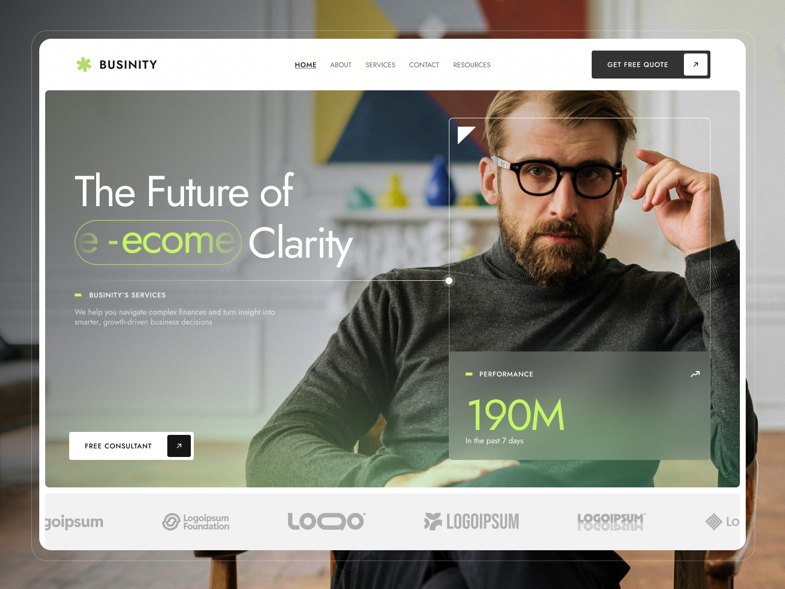 Businity — Free Portfolio Framer Template preview