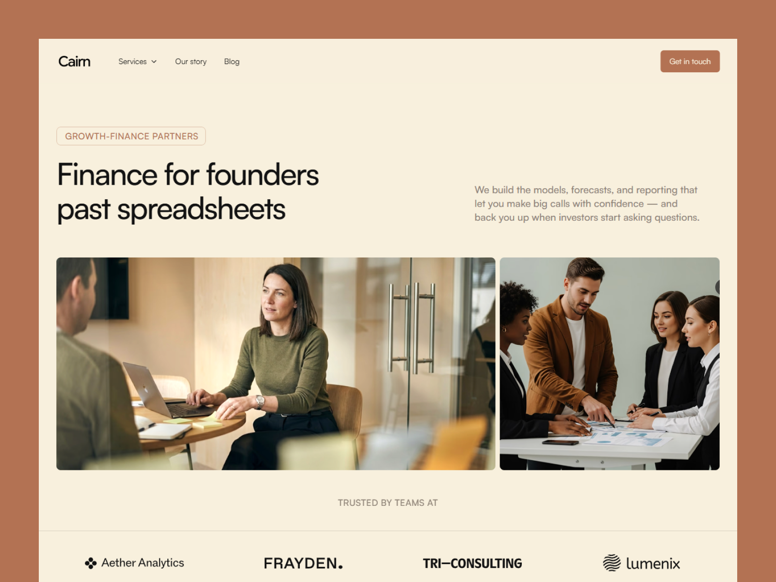 Cairn Template — Free Agency Framer Template preview