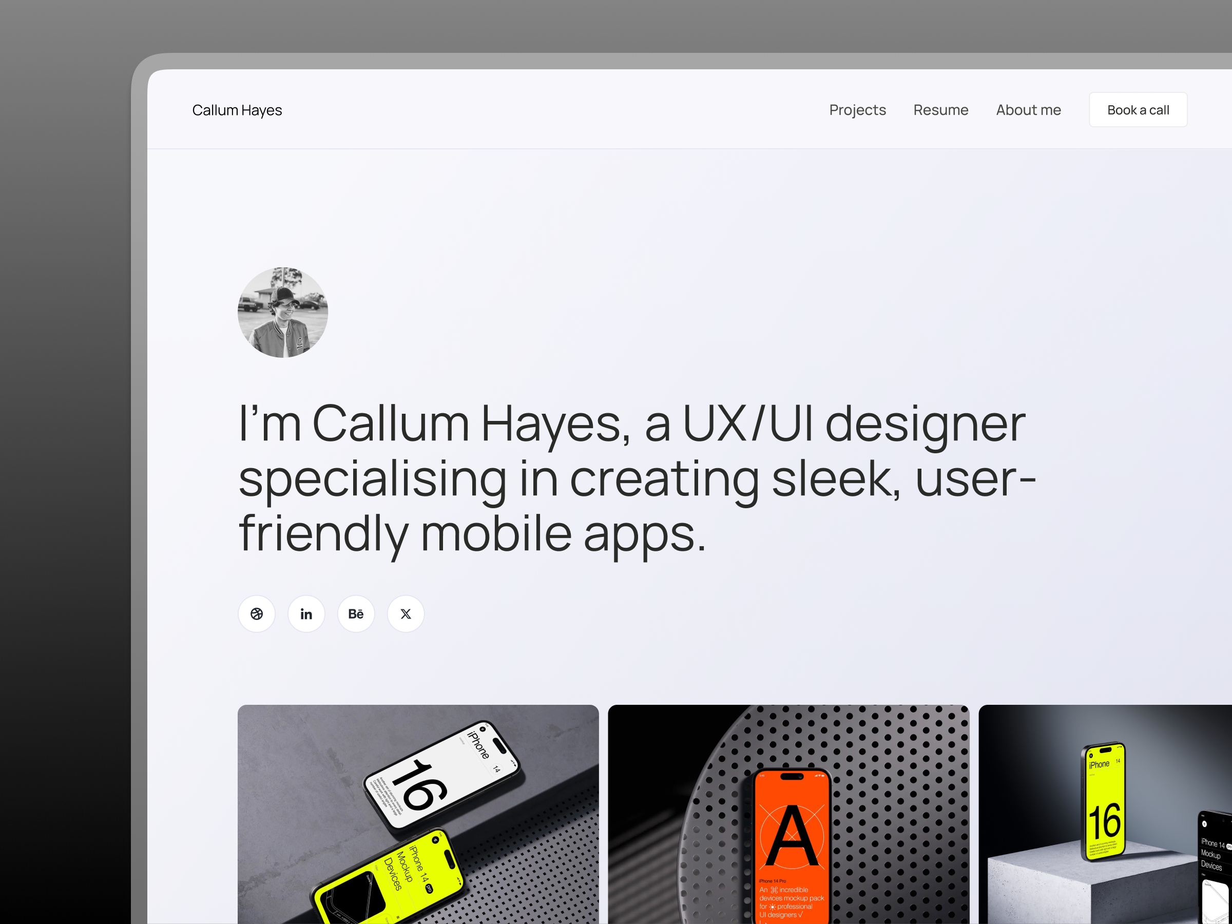 CallumHayes: Free Portfolio Website Template by Maria Kovalevich — Free Portfolio Framer Template preview