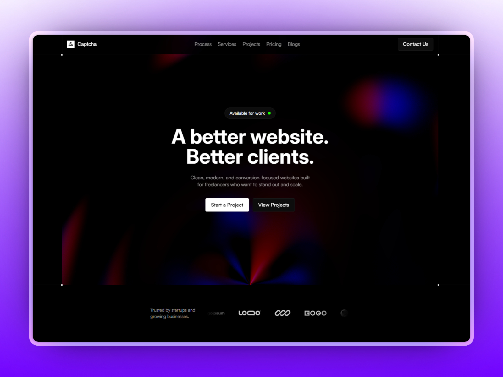 Captcha — Free Portfolio Framer Template preview