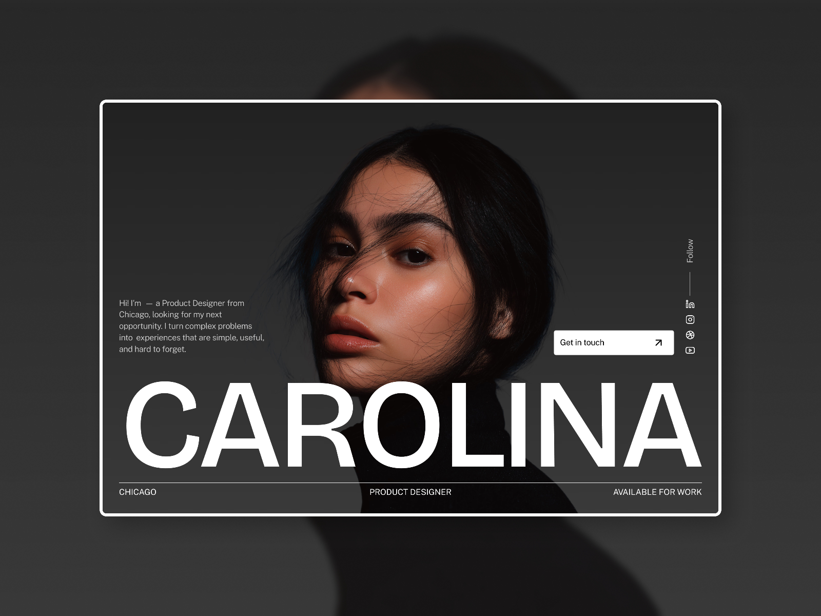 Carolina — Free Portfolio & Case Studies Framer Template preview