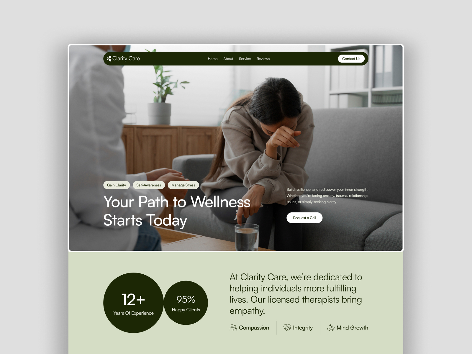 Clarity Care: Free Business Website Template by Istiaq (EV Studio) — Free Healthcare Framer Template preview