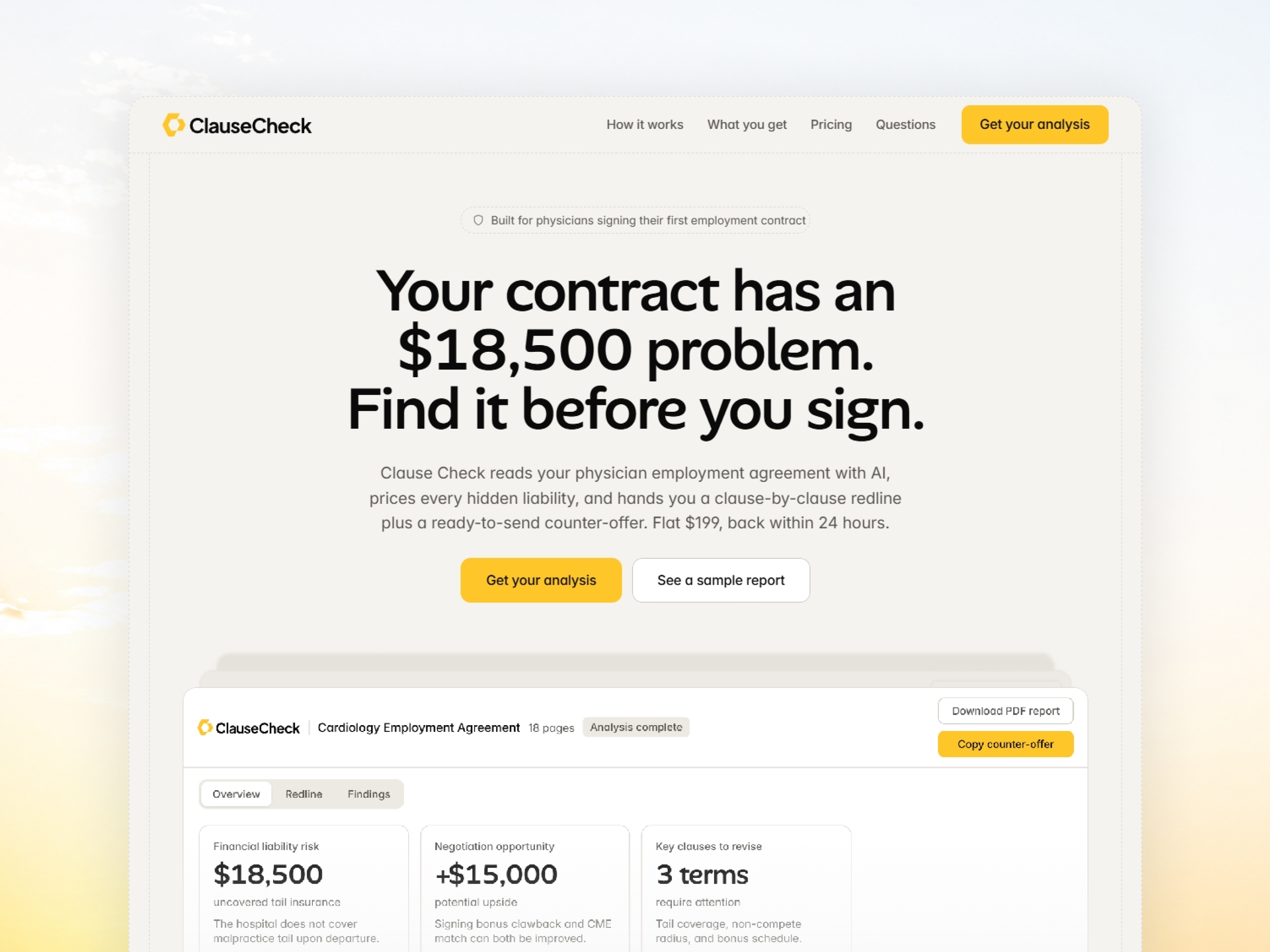 ClauseCheck — Free SaaS Framer Template preview