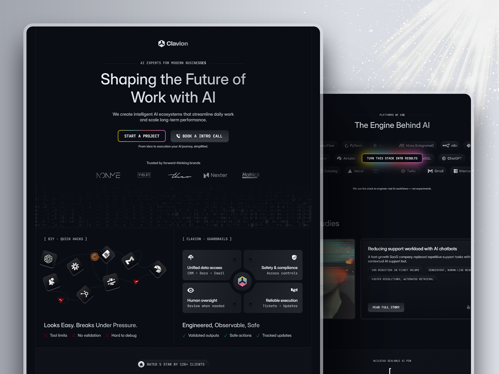 Clavion — Free Automotive Framer Template preview