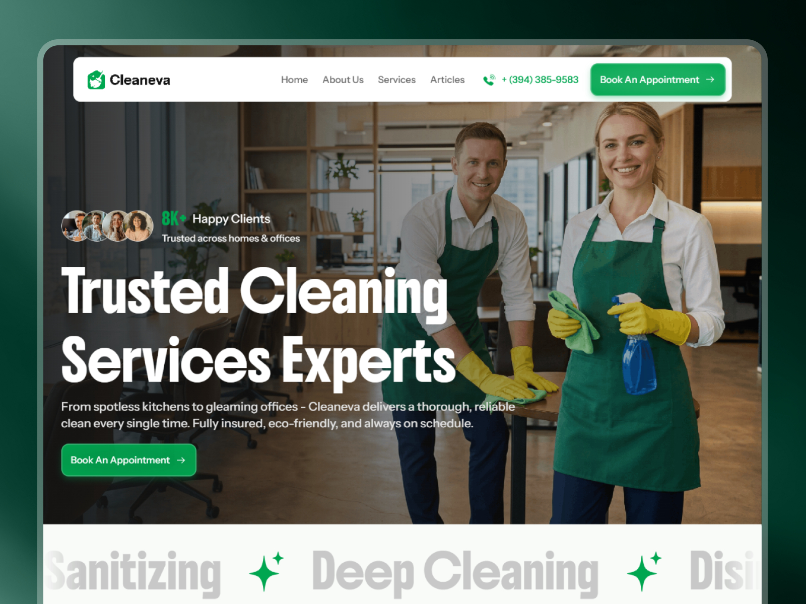 Cleaneva — Free Blog Framer Template preview