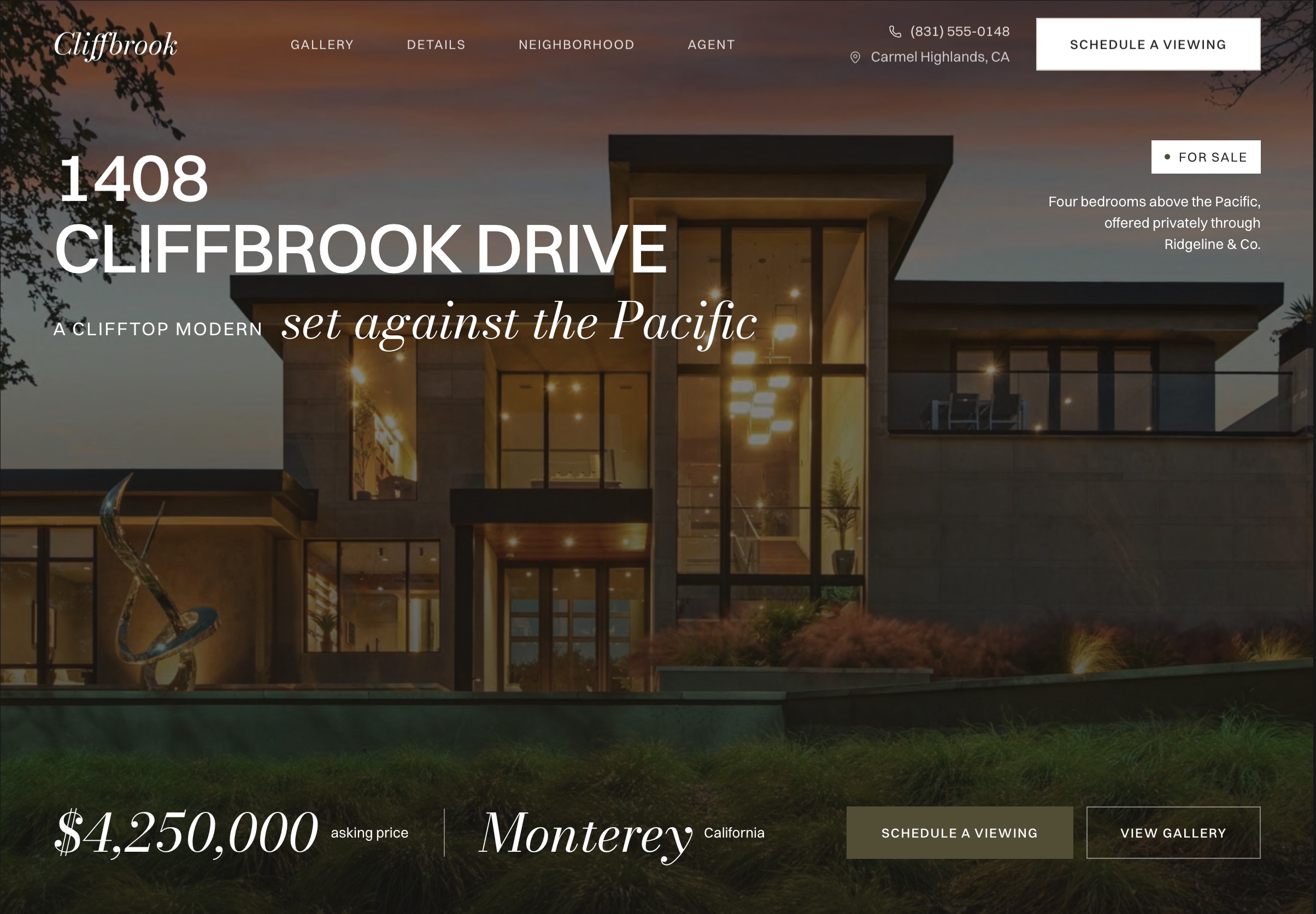 Cliffbrook: Free Property Website Template by Kepler Studio — Free Real Estate Framer Template preview