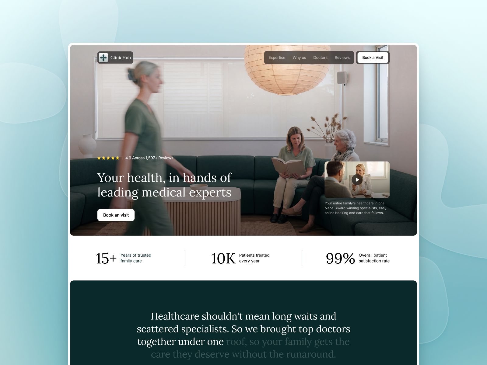 ClinicHub — Free Dental Framer Template preview