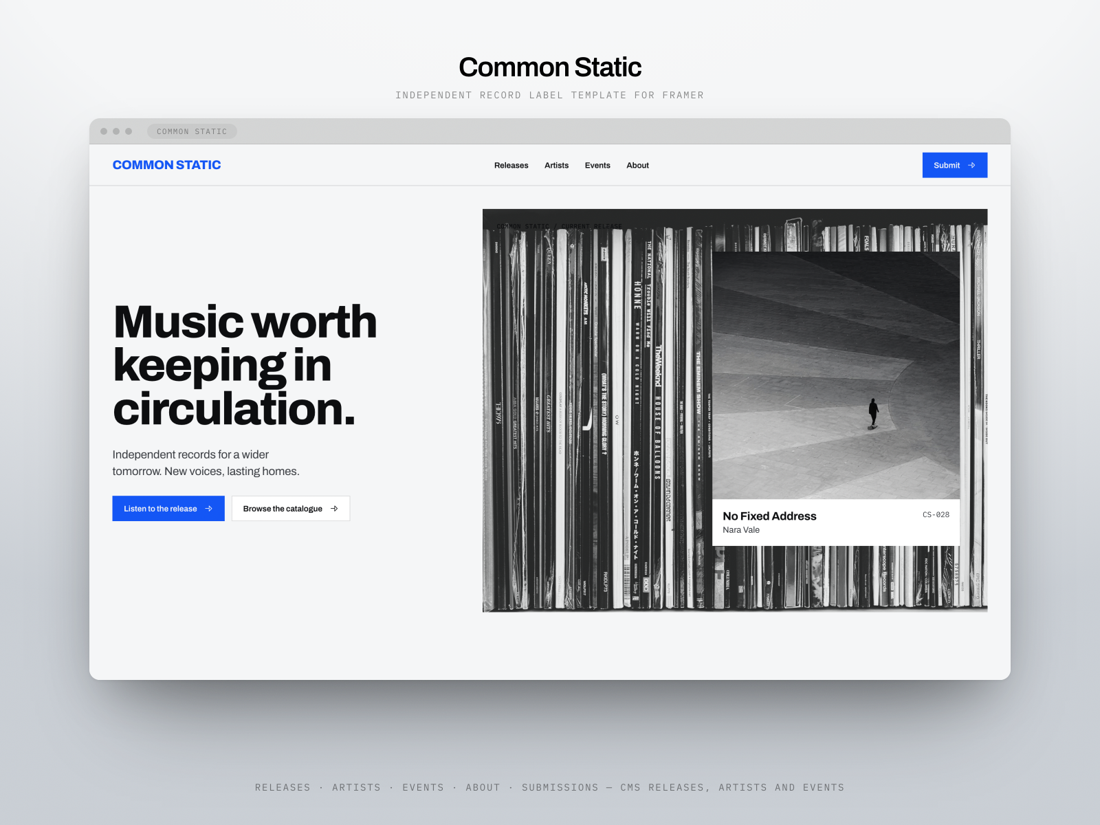 Common Static — Free Events Framer Template preview