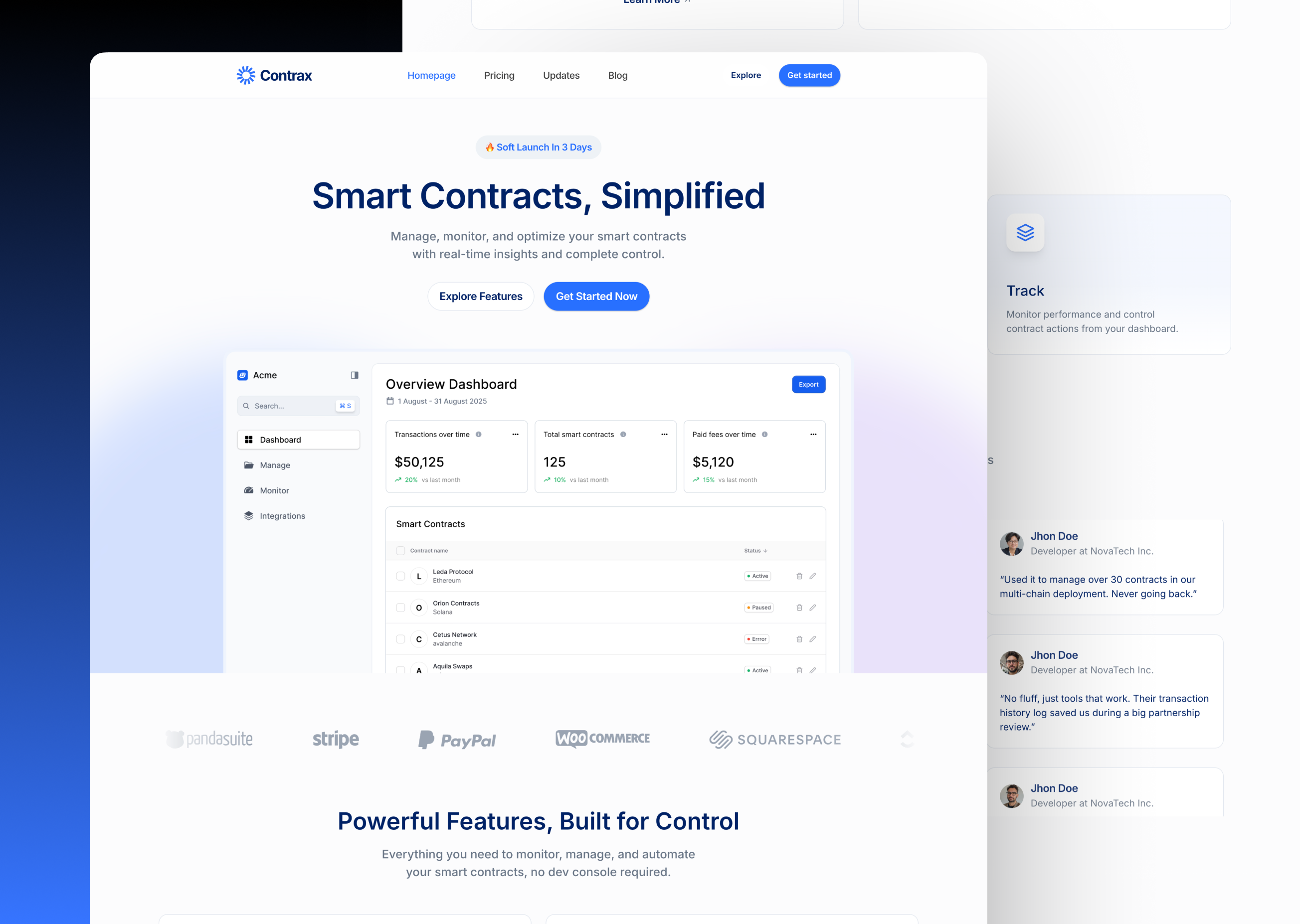 Contrax: Free SaaS Website Template by Iqbal Aqaba — Free Web3 Framer Template preview
