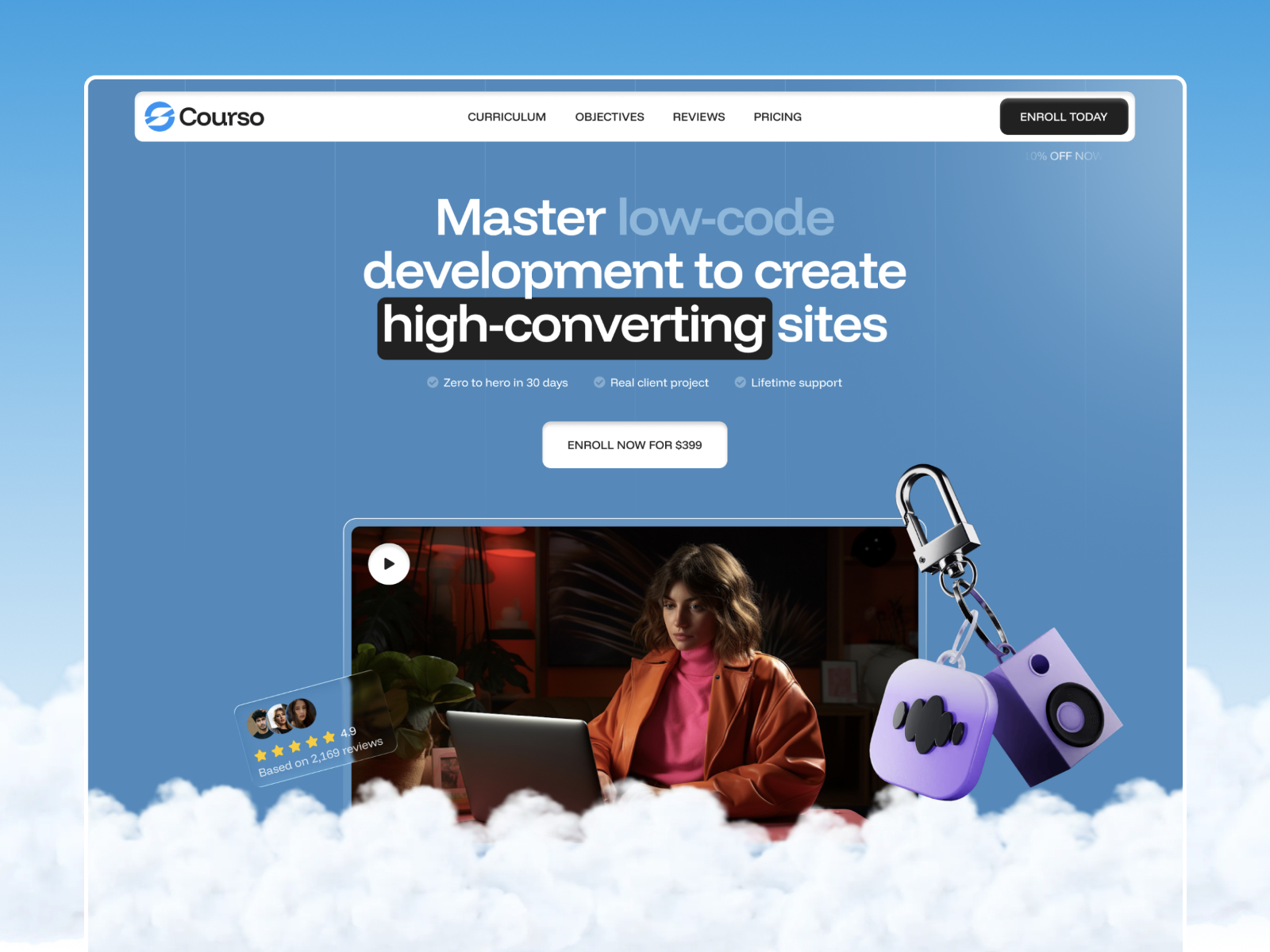 Courso — Free Education Framer Template preview