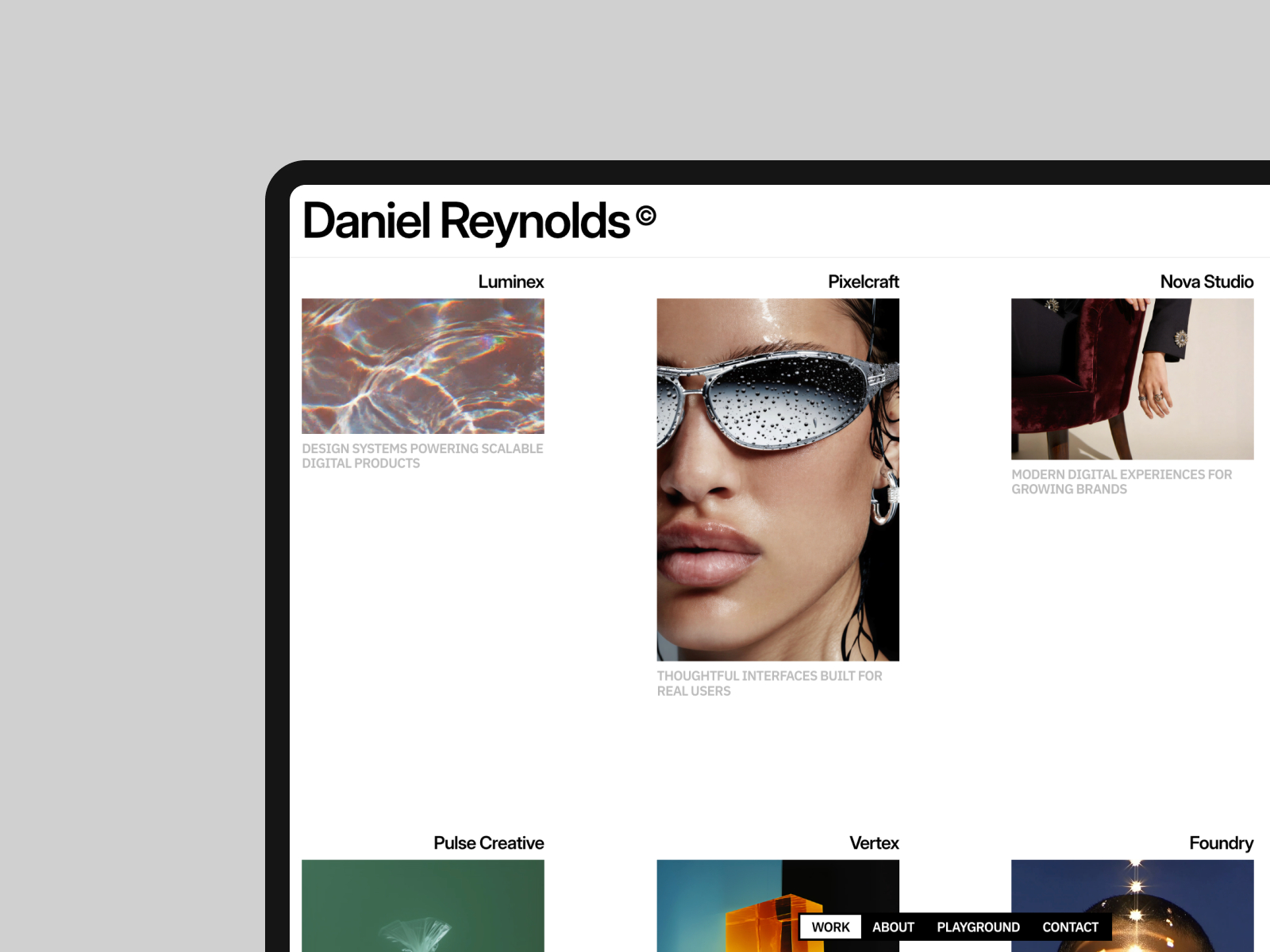 Daniel: Responsive Portfolio Website Template by Mata Nguyen — Free Portfolio Framer Template preview