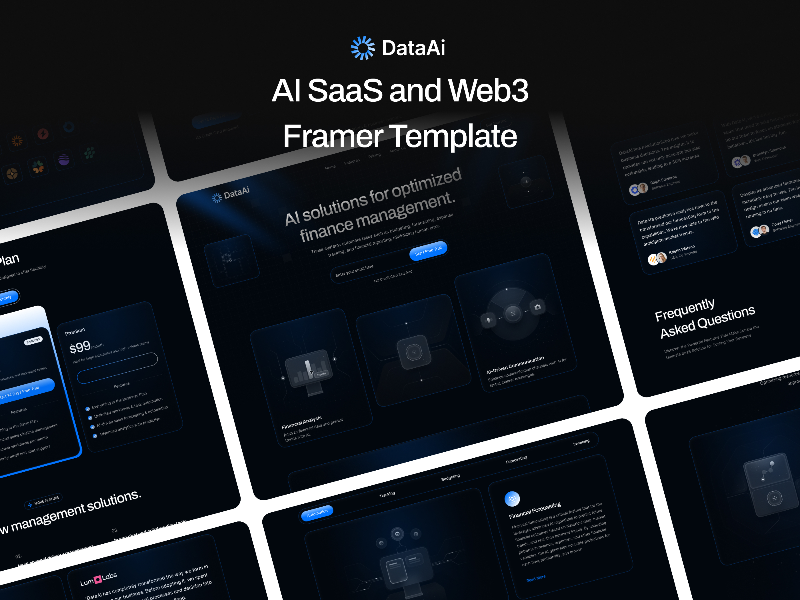 DataAI: Free AI Website Template by Tanjim Islam — Free Finance Framer Template preview