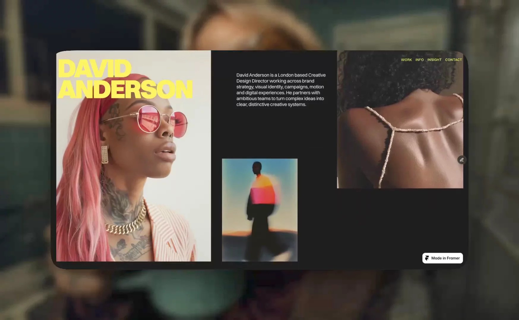 David Anderson — Free Portfolio Website Template by Temitope Niyi — Free Portfolio Template for Framer by Temitope Niyi preview