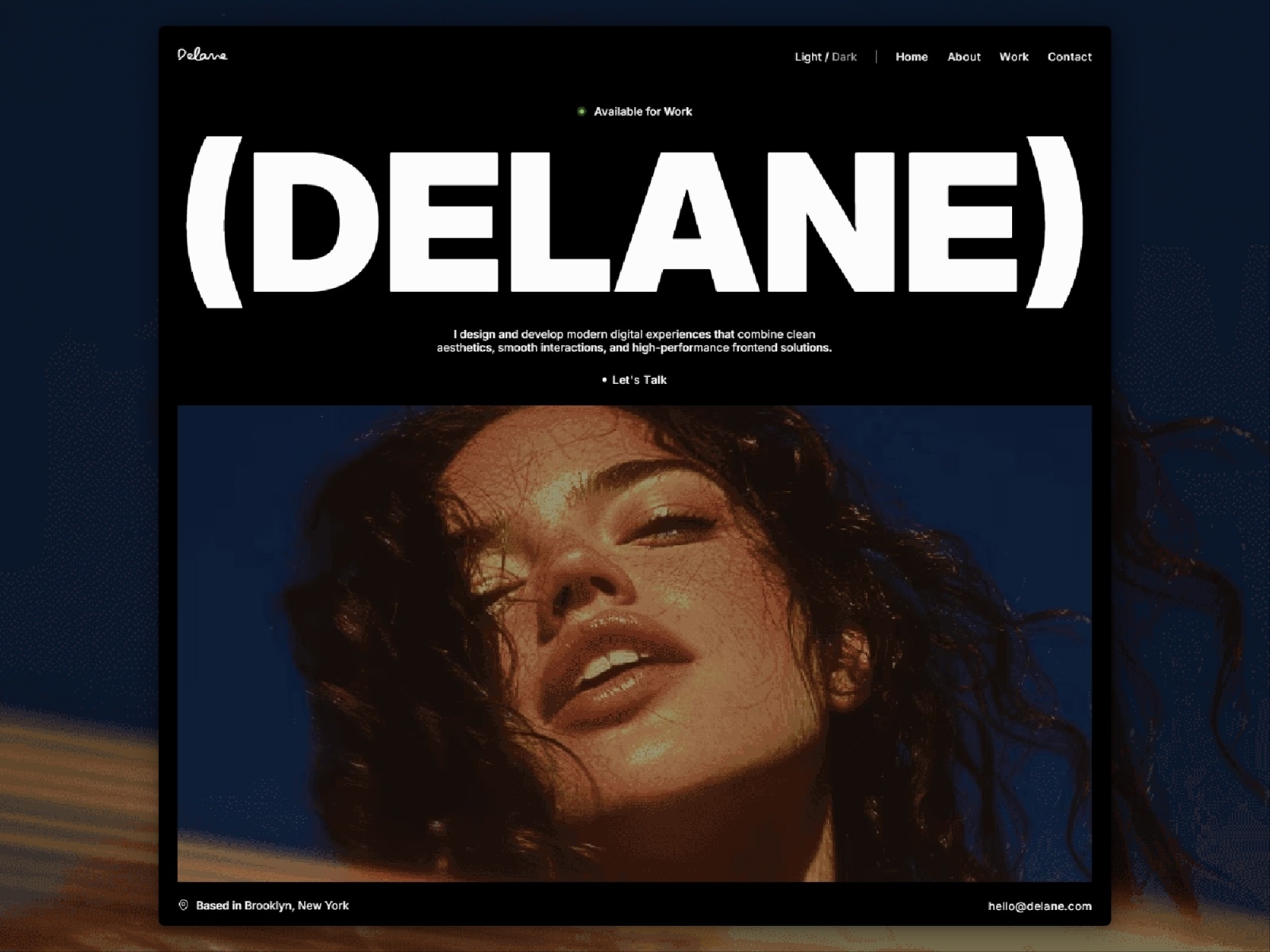 DELANE — Free Portfolio Framer Template preview