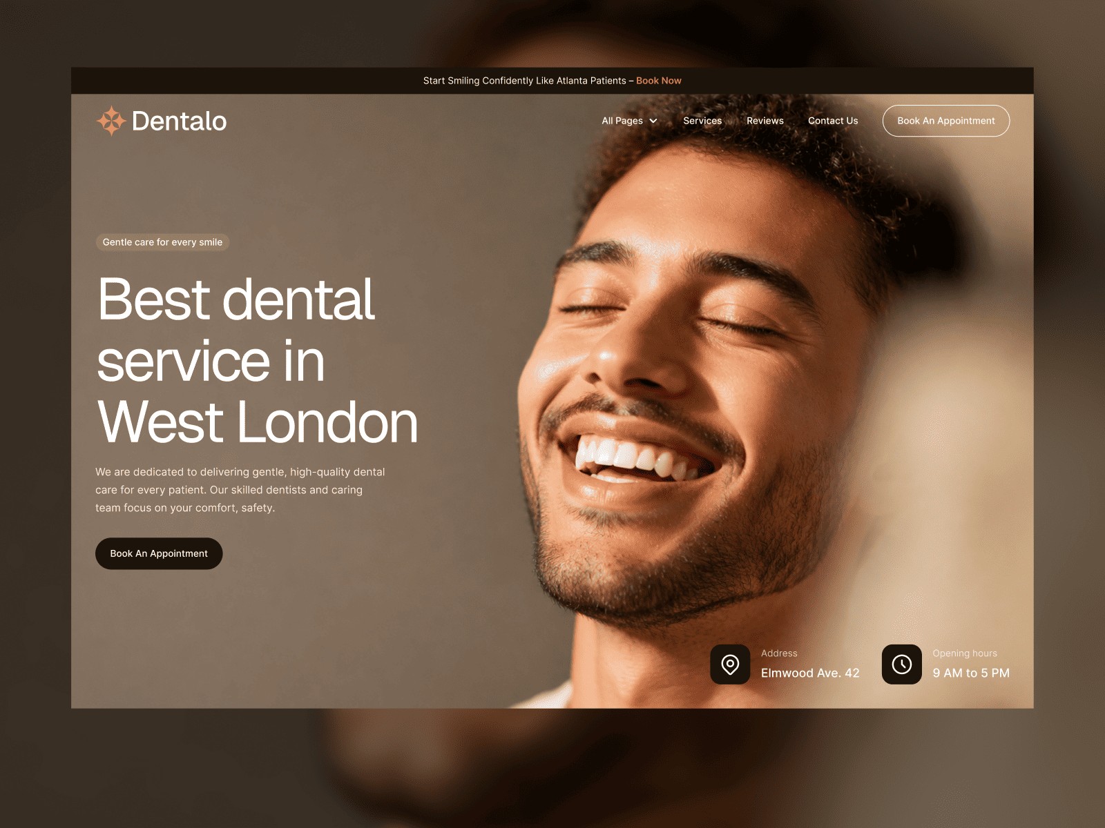 Dentalo — Free Health Website Template by Framebite — Free Dental Template for Framer by Framebite preview