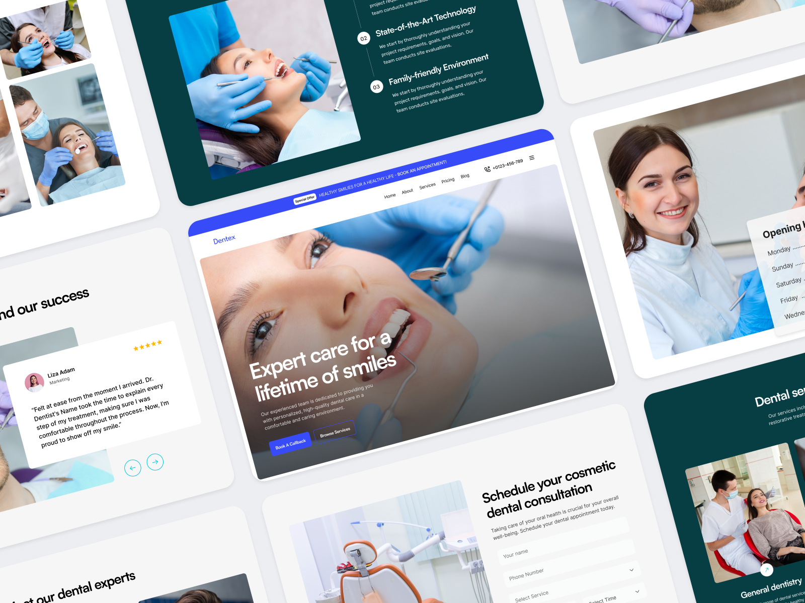 Dentex: Free Health Website Template by Rixson — Free Dental Framer Template preview
