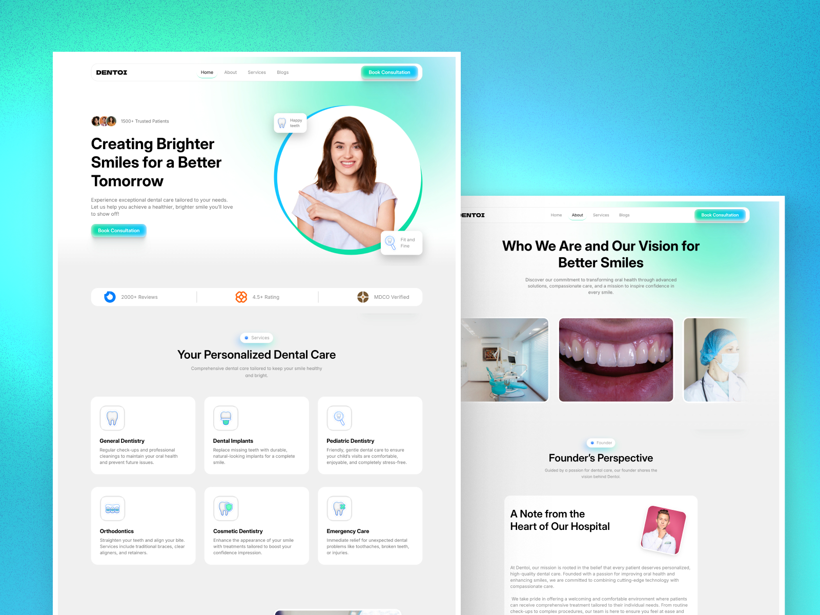 Dentoi: Free Business Website Template by Jitu Raut — Free Dental Framer Template preview