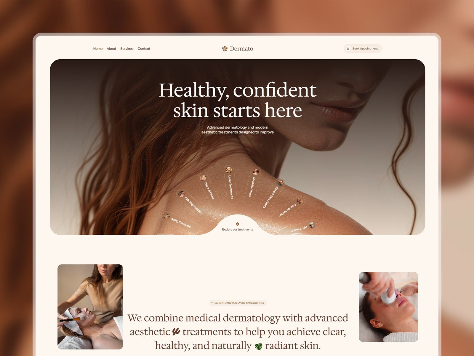 Dermato — Free Healthcare Framer Template preview