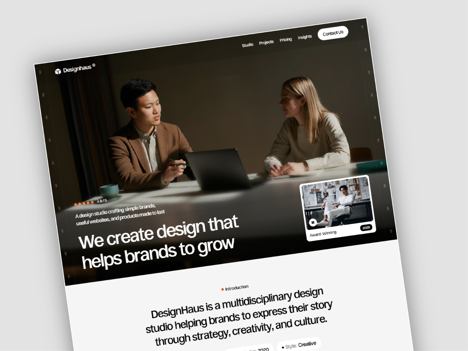 Designhaus — Free Dental Framer Template preview
