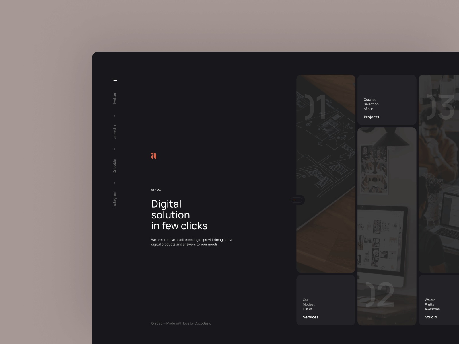 Desyres: Free Portfolio Website Template by 8AM Design — Free Portfolio Framer Template preview