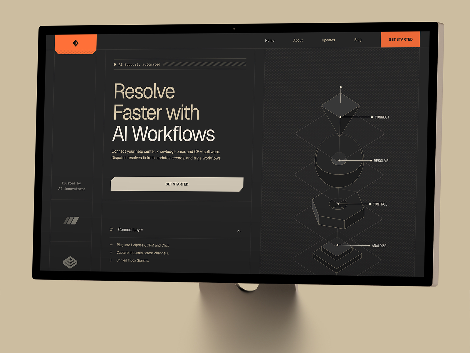 Dispatch: Responsive AI Website Template by Nick Stepuk — Free Automotive Framer Template preview