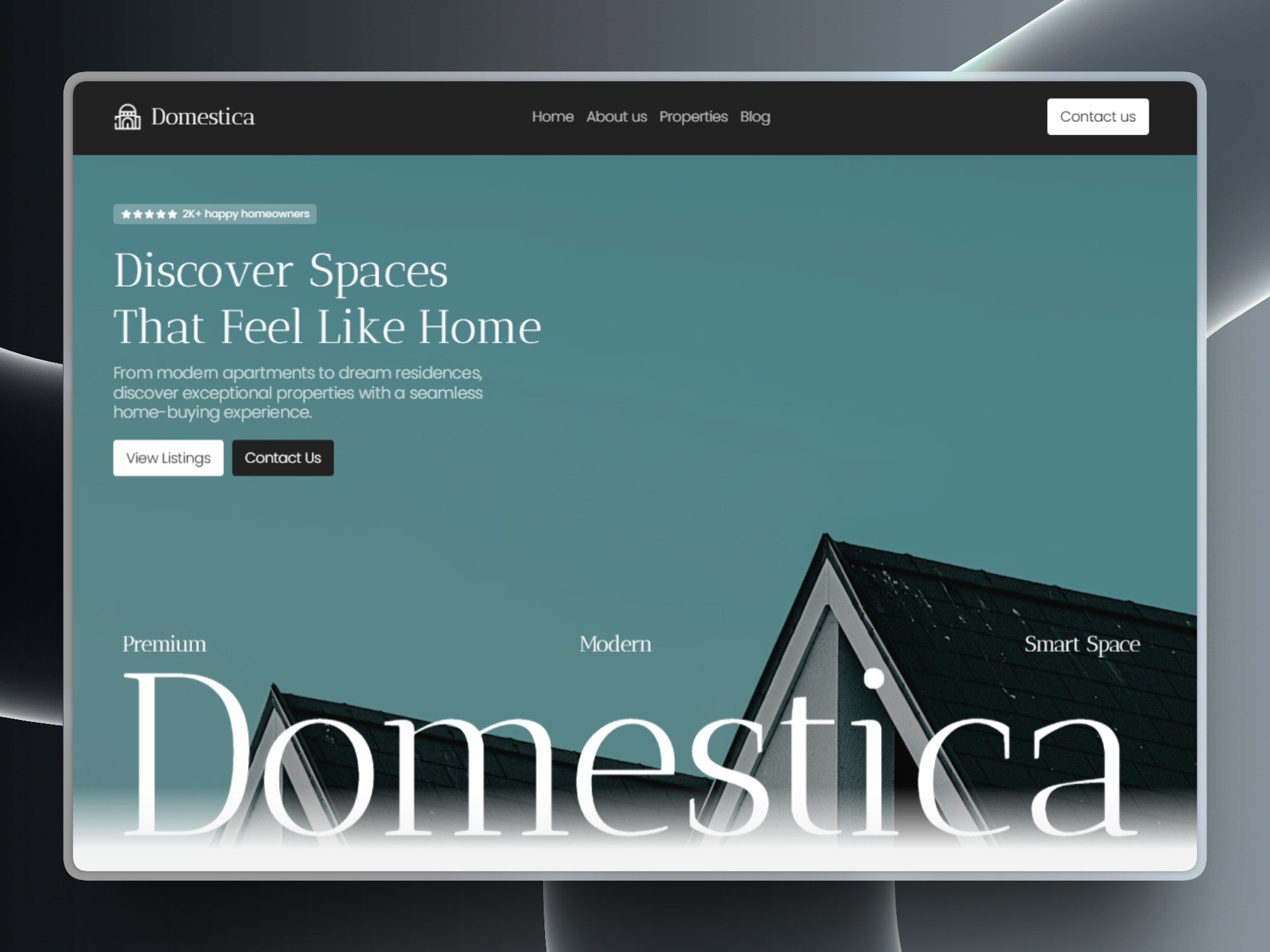 Domestica — Free Real Estate Website Template by Amir ali — Free Real Estate Template for Framer by Amir ali preview