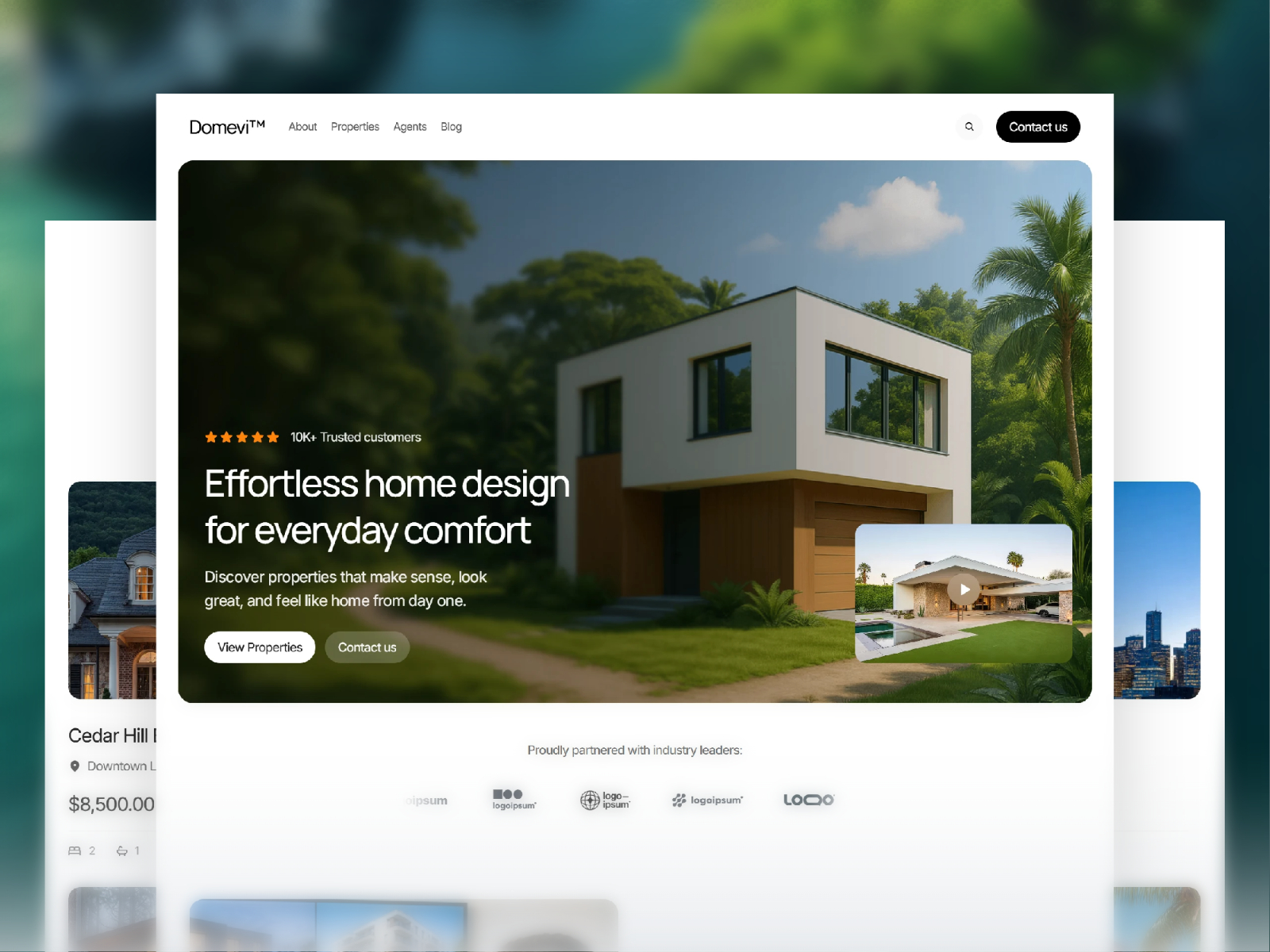 Domevi — Free Real Estate Framer Template preview