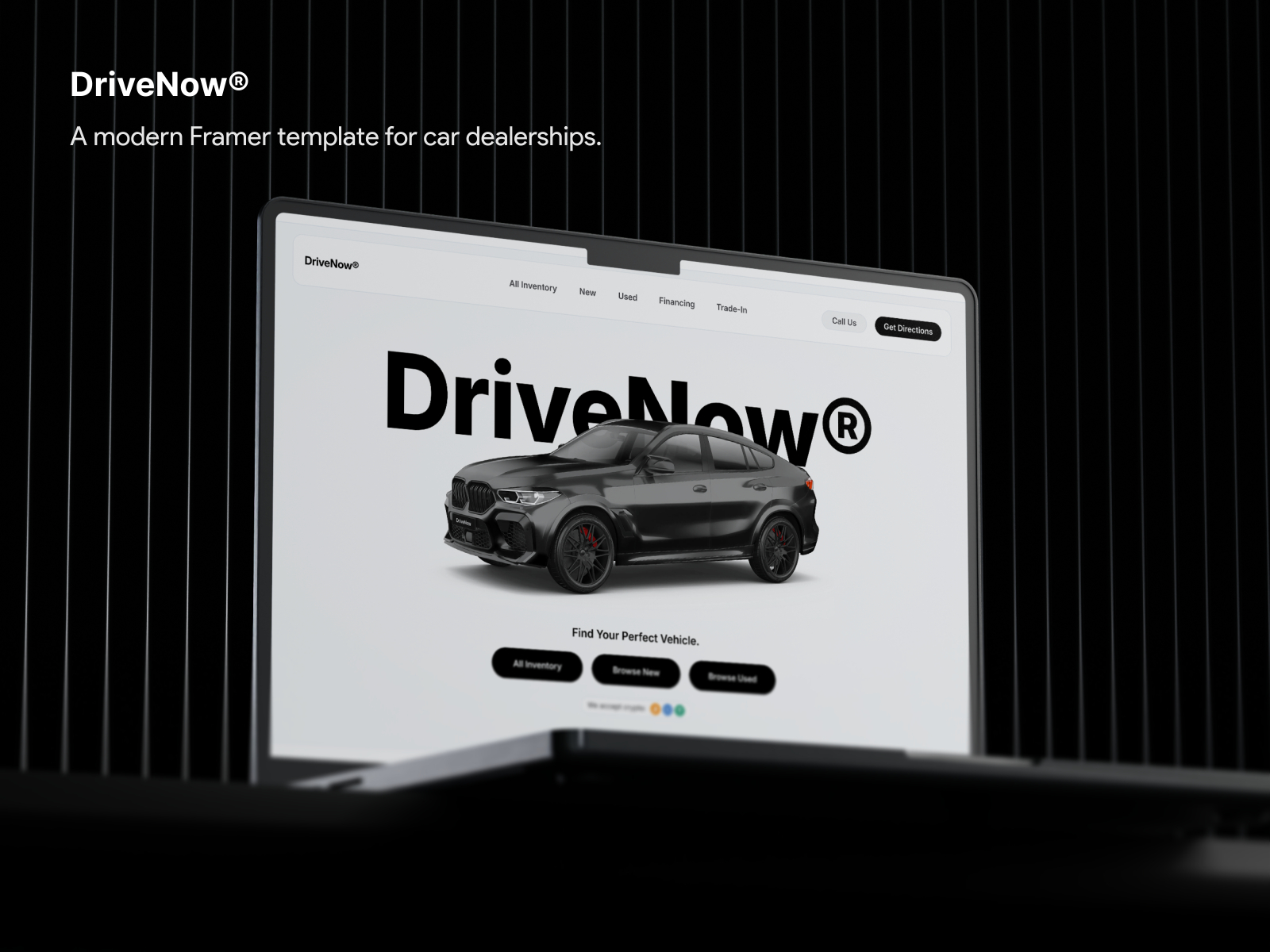 DriveNow — Free Auto Dealership Framer Template preview