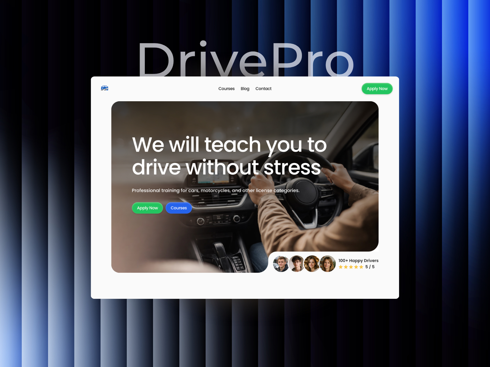 DrivePro — Free Education Framer Template preview