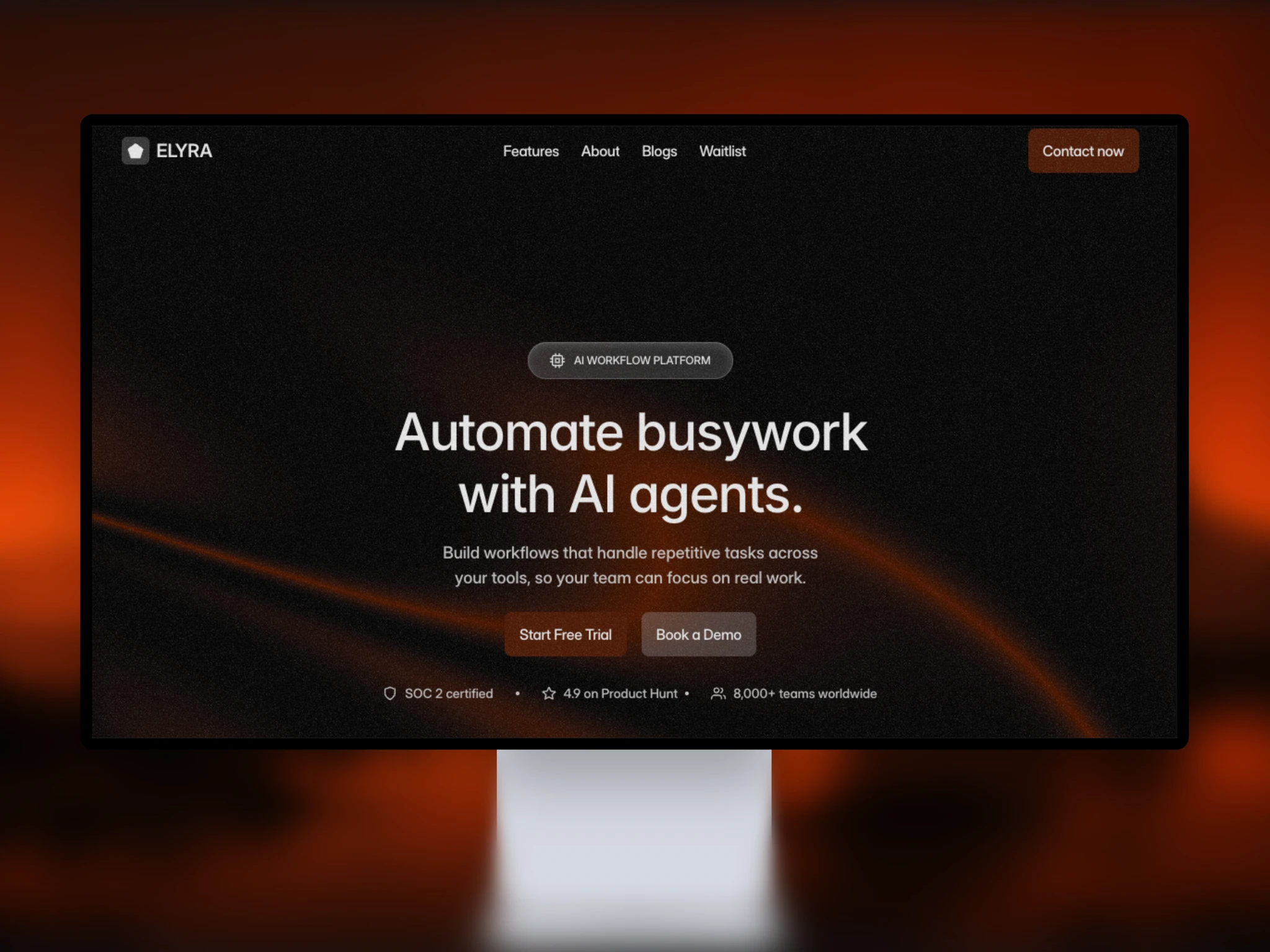 Elyra — Free SaaS Template for Framer preview