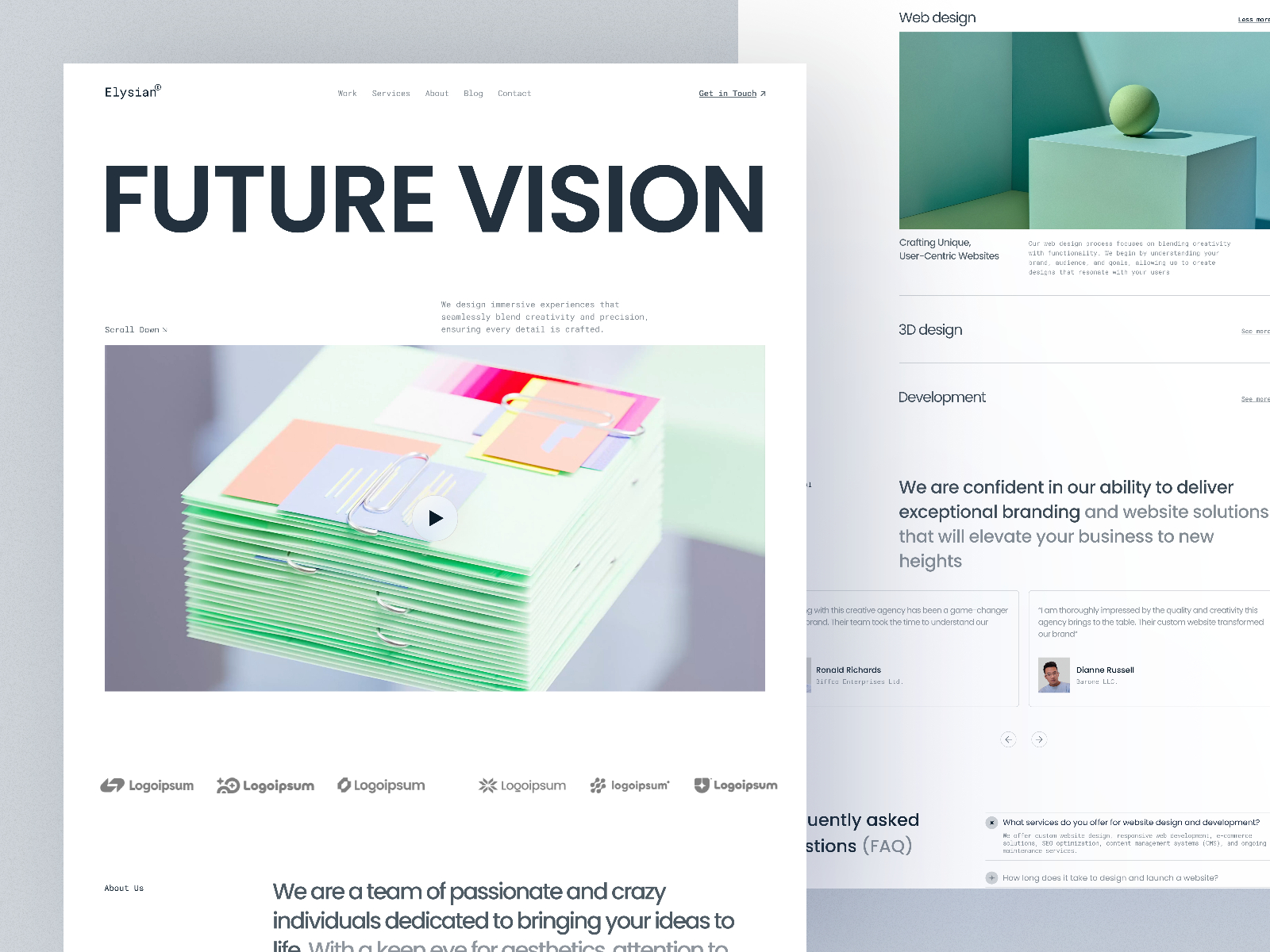Elysian: Free Portfolio Website Template by Tanjim Islam — Free Portfolio Framer Template preview