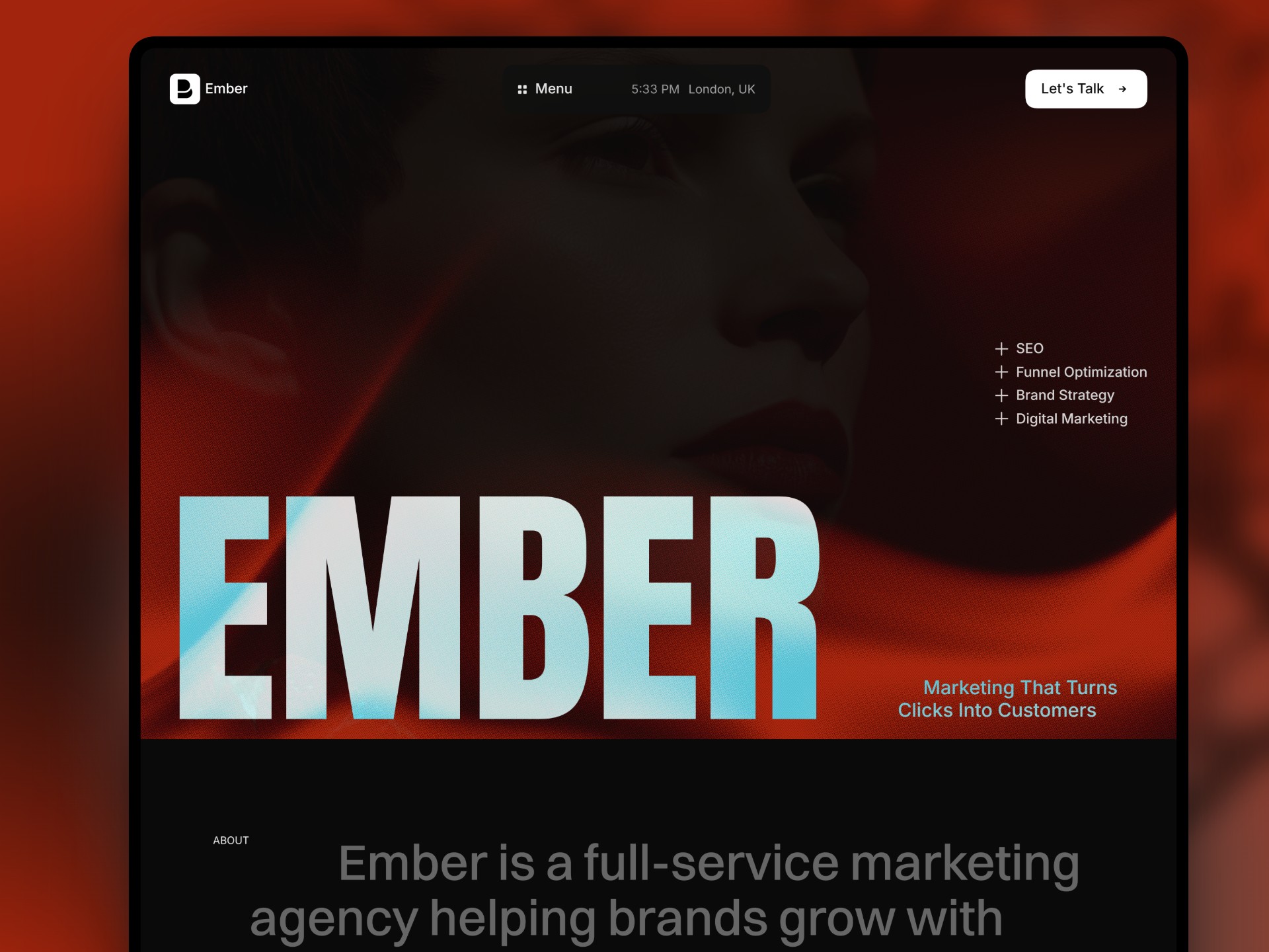 Ember — Free SaaS Template for Framer by Francis preview