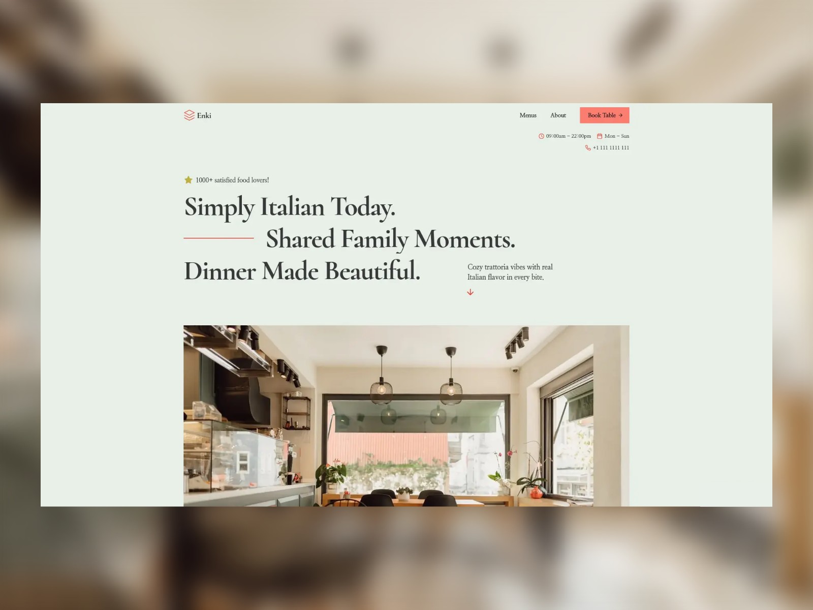 Enki — Free Restaurant Website Template by Codezen — Free Food Template for Framer by Codezen preview