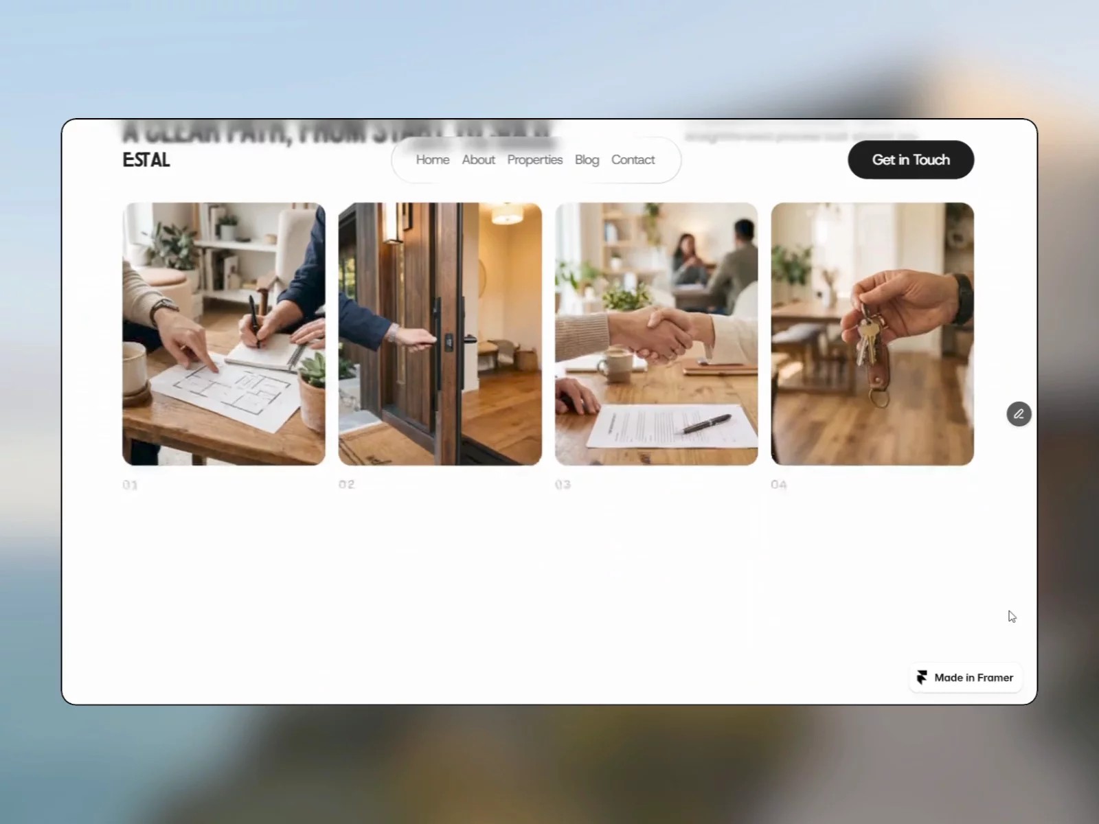 Estal — Free Real Estate Framer Template preview